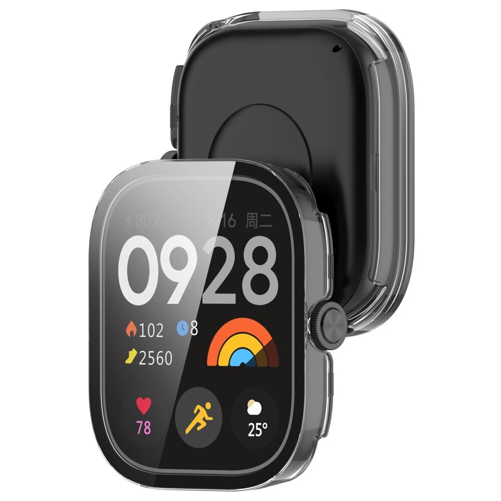 Xiaomi Redmi Watch 4 Heltäckande skal med inbyggt skärmskydd, genomskinlig