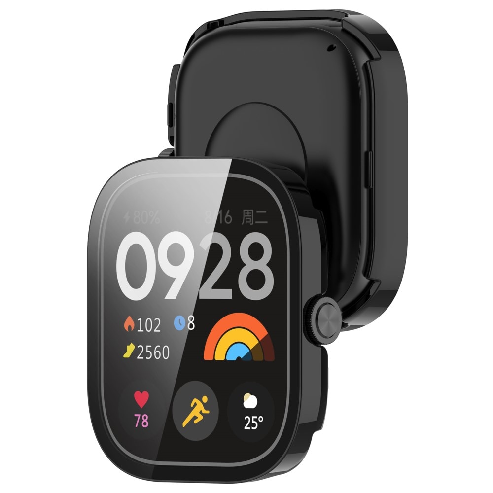 Xiaomi Redmi Watch 4 Heltäckande skal med inbyggt skärmskydd, svart