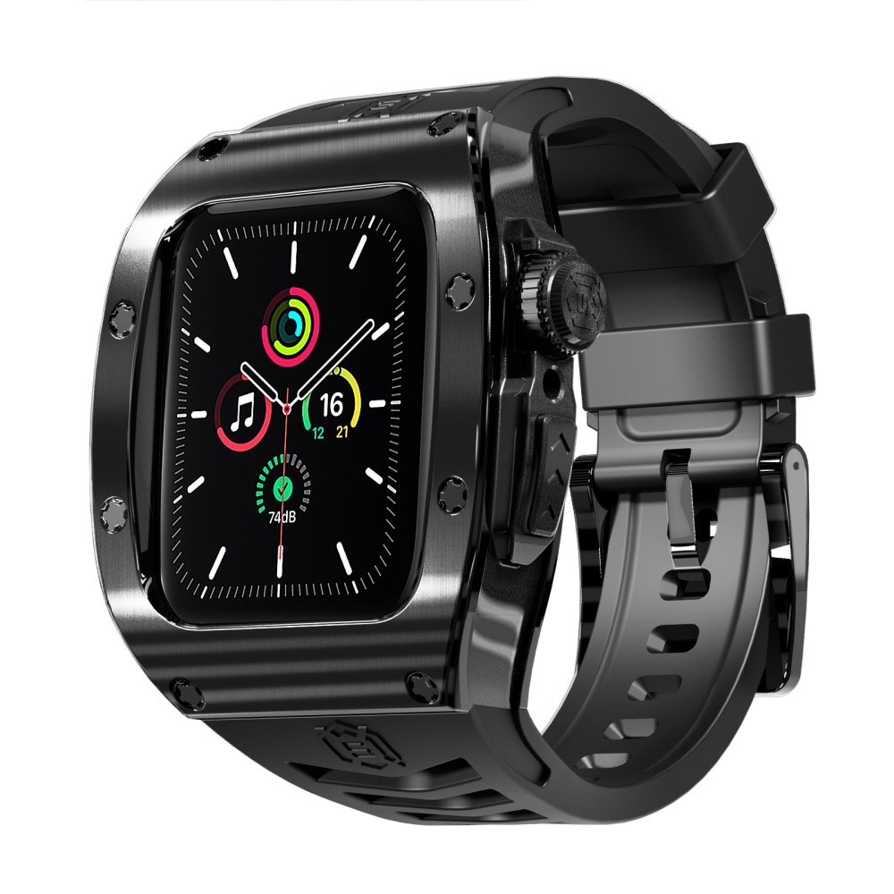 Apple Watch SE 44mm High Brushed Metal Skal+Armband, svart