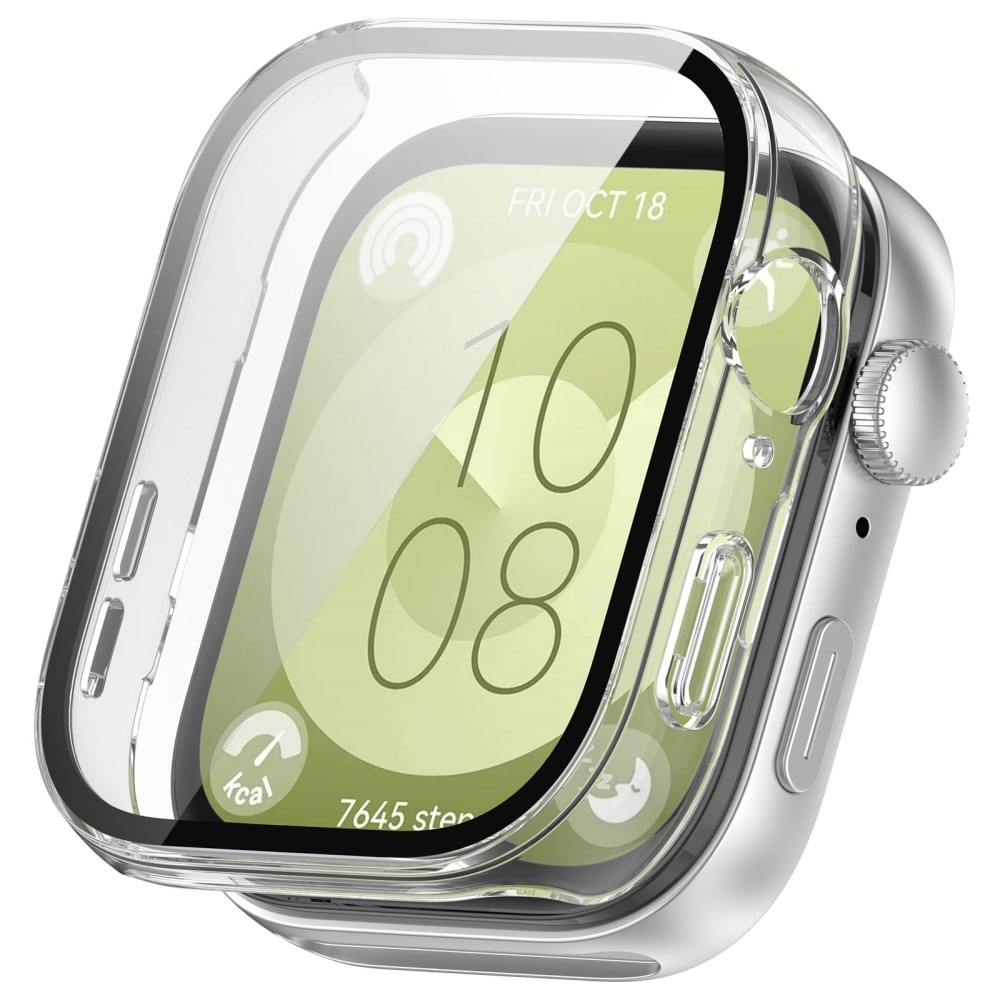 Huawei Watch Fit 3 Heltäckande skal med inbyggt skärmskydd, transparent