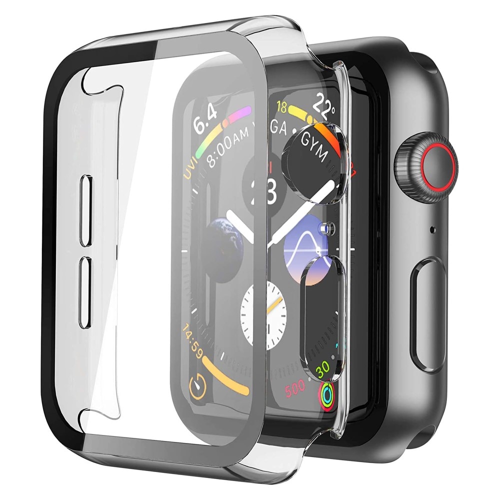 Apple Watch 45mm Series 7 Heltäckande skal med inbyggt skärmskydd, genomskinlig