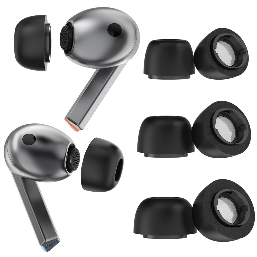 Samsung Galaxy Buds 3 Pro (3-pack) Ear Tips i memory foam - strl S/M/L, svart