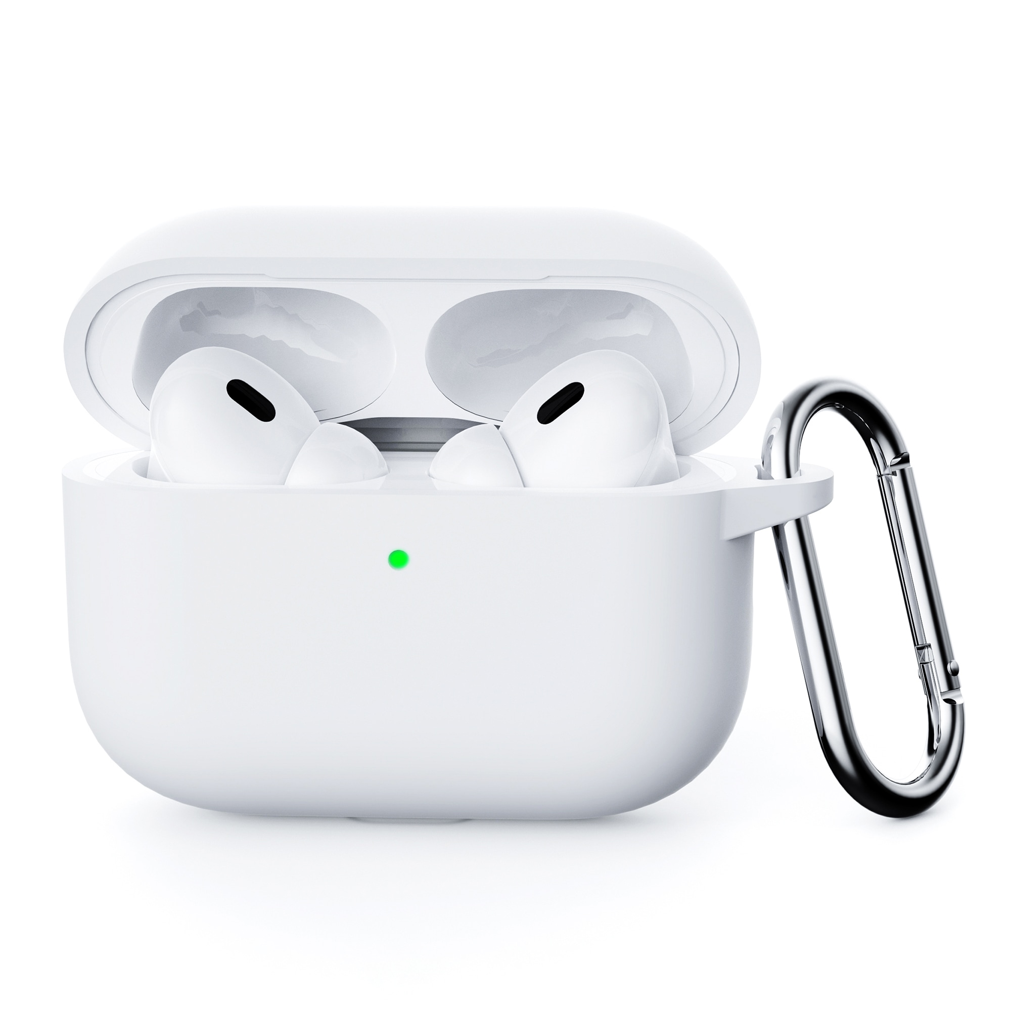Apple AirPods Pro 3 Silikonskal + karbinhake, Vit
