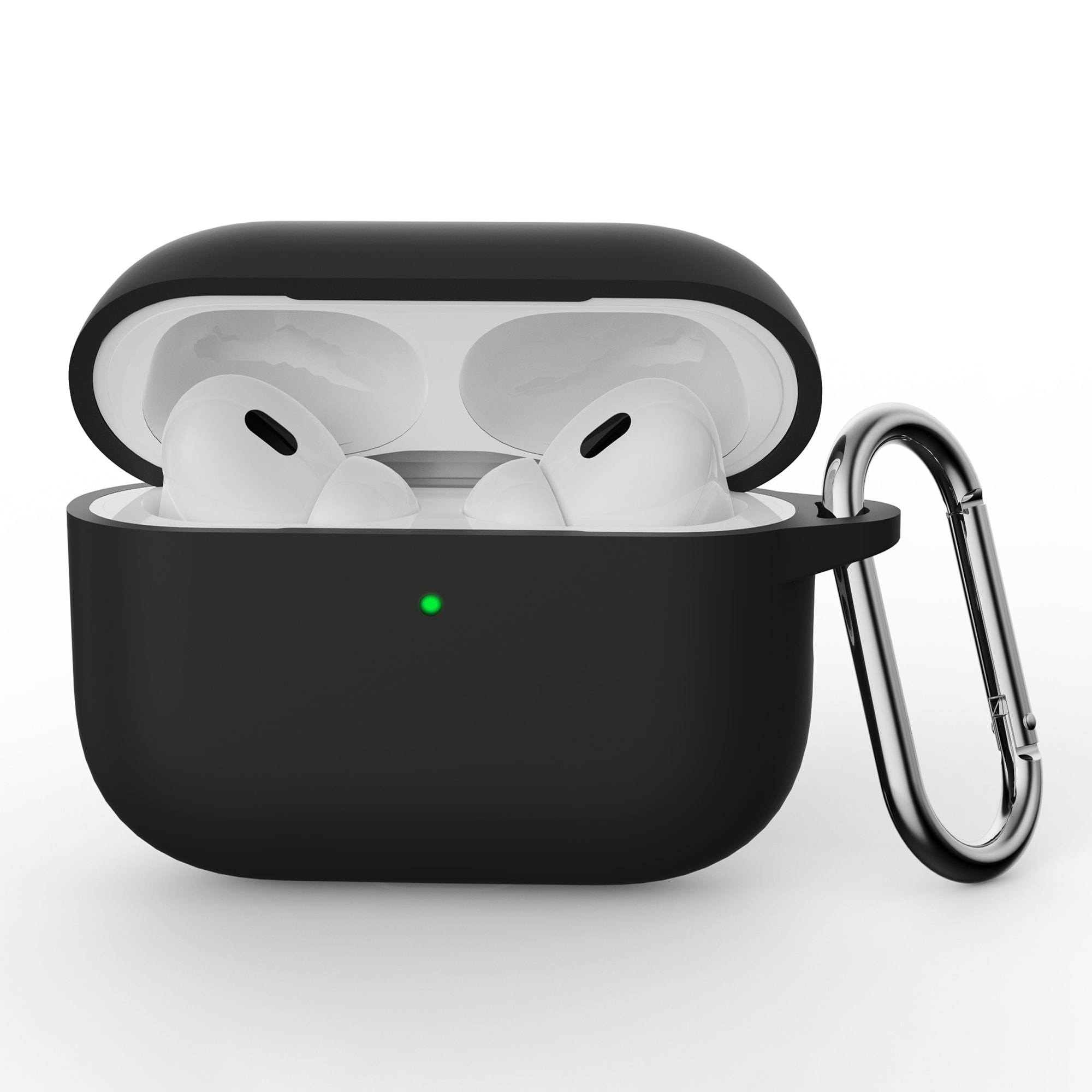 Apple AirPods Pro 3 Silikonskal + karbinhake, Svart