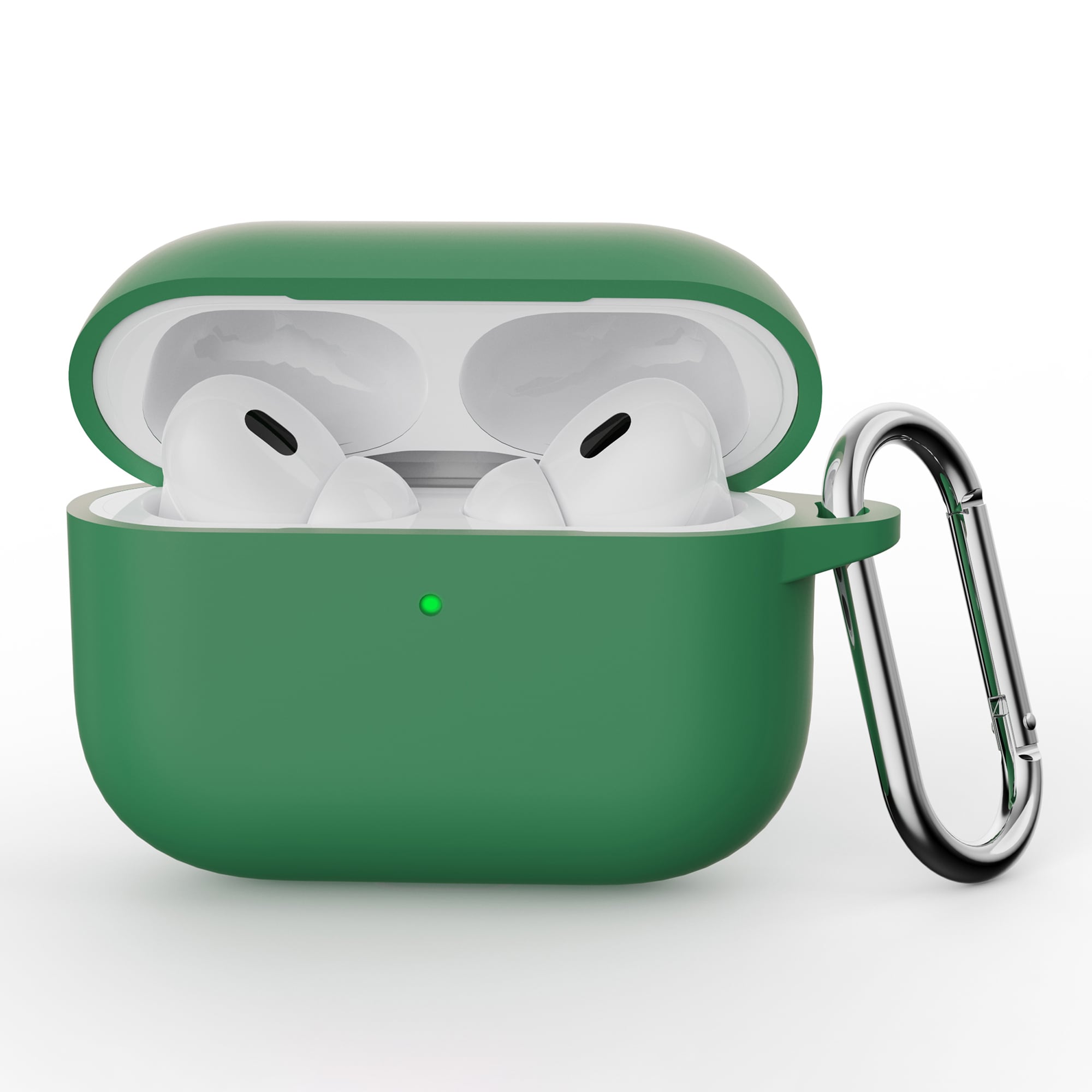 Apple AirPods Pro 3 Silikonskal + karbinhake, Grön