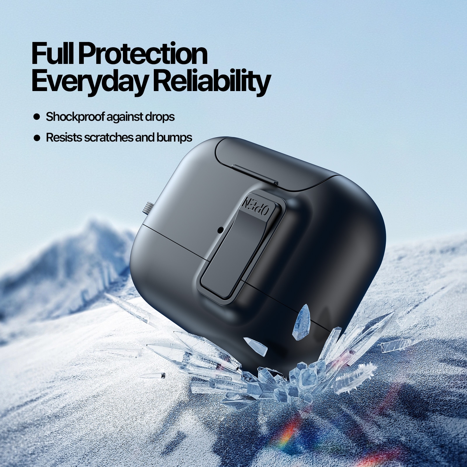 Apple AirPods Pro 3 Skal med karbinhake och ställfunktion, Svart