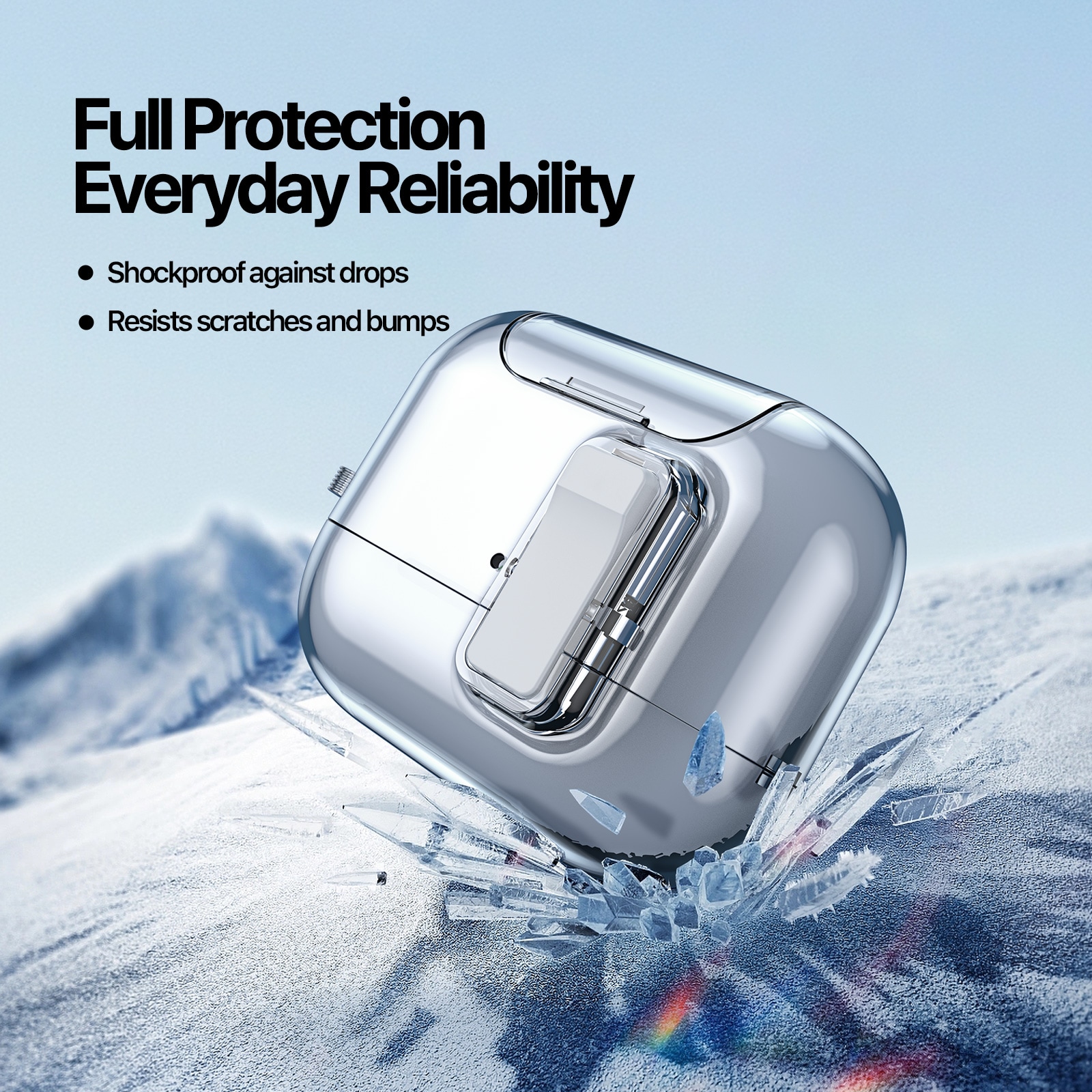 Apple AirPods Pro 3 Skal med karbinhake och ställfunktion, Genomskinlig