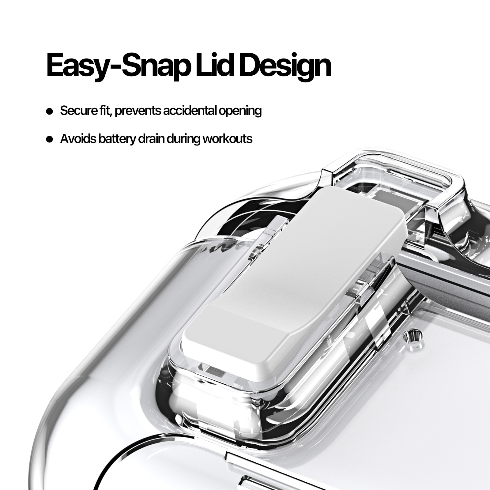 Apple AirPods Pro 3 Skal med karbinhake och ställfunktion, Genomskinlig