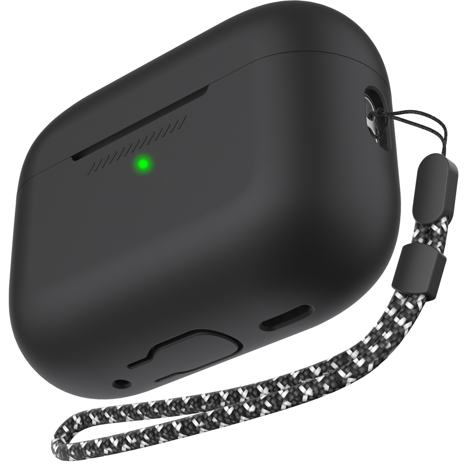 Apple AirPods Pro 3 Extra tåligt silikonskal med handstrap, Svart