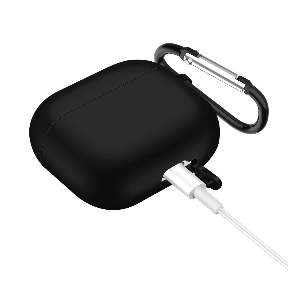 Apple AirPods 3 Silikonskal + karbinhake, svart