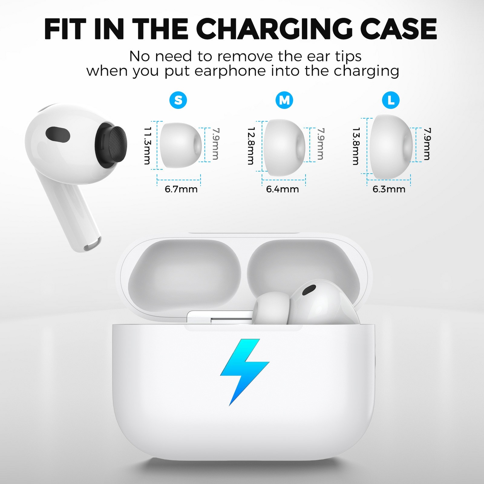 Apple AirPods Pro 3 Ear Tips - strl L, Vit