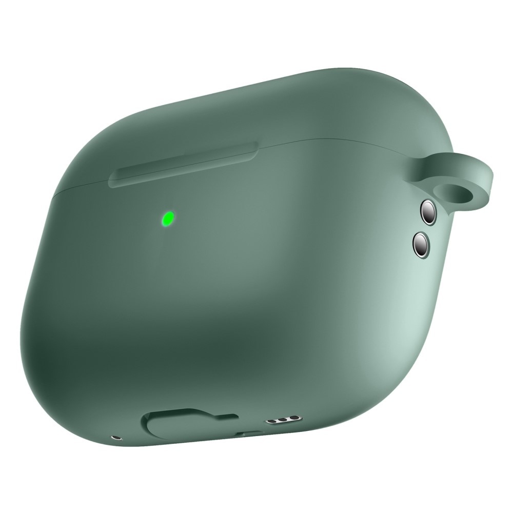AirPods Pro 2 Silikonskal + karbinhake, grön