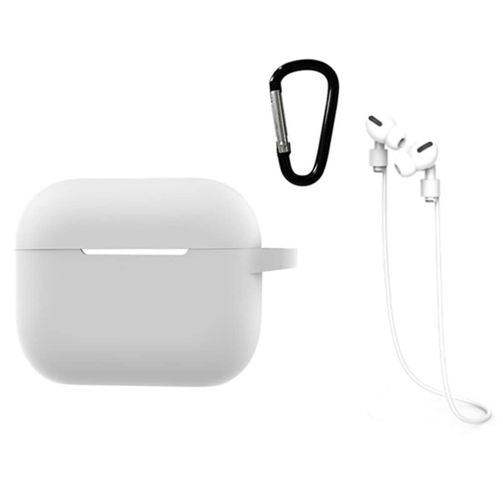 AirPods Pro 2 Silikonskal med hörlursband och karbinhake, vit