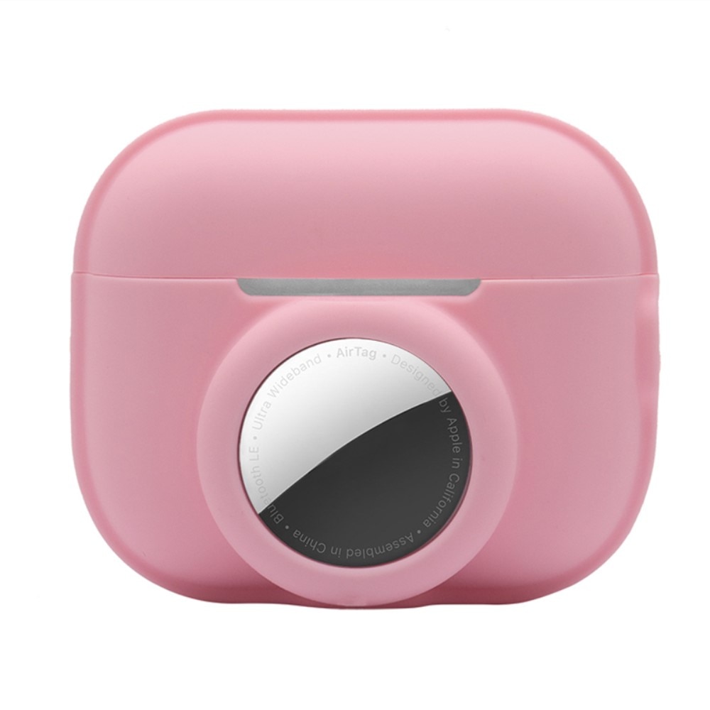 Apple AirPods Pro 2 Silikonskal med AirTag-hållare, rosa