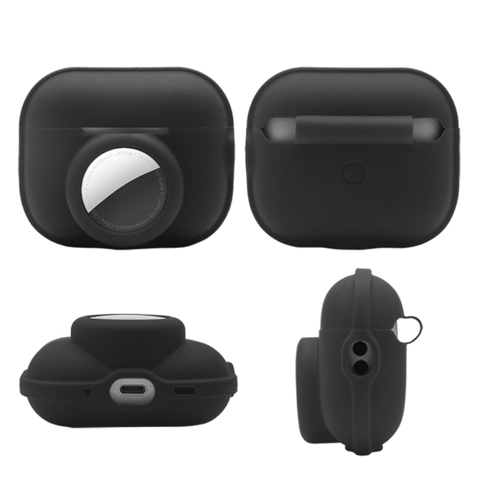 Apple AirPods Pro 2 Silikonskal med AirTag-hållare, svart