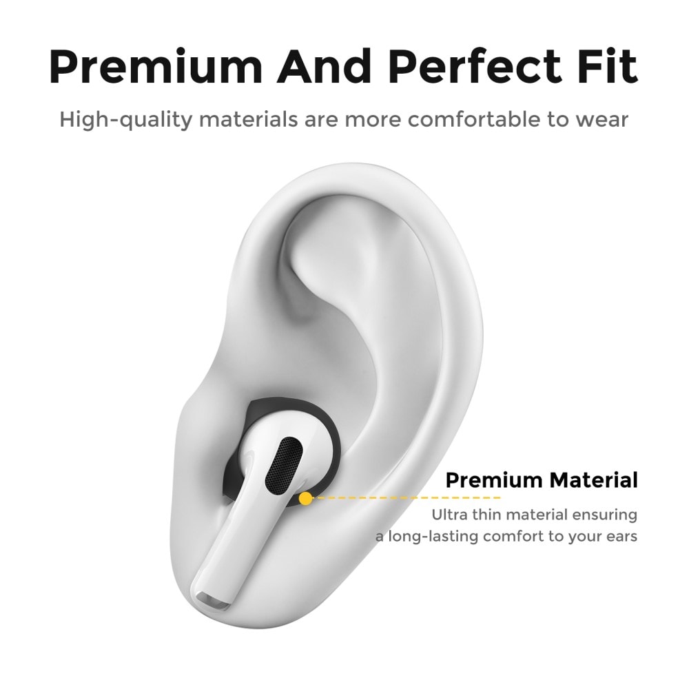 AirPods Pro 2 3-pack Ear Pads i silikon, svart