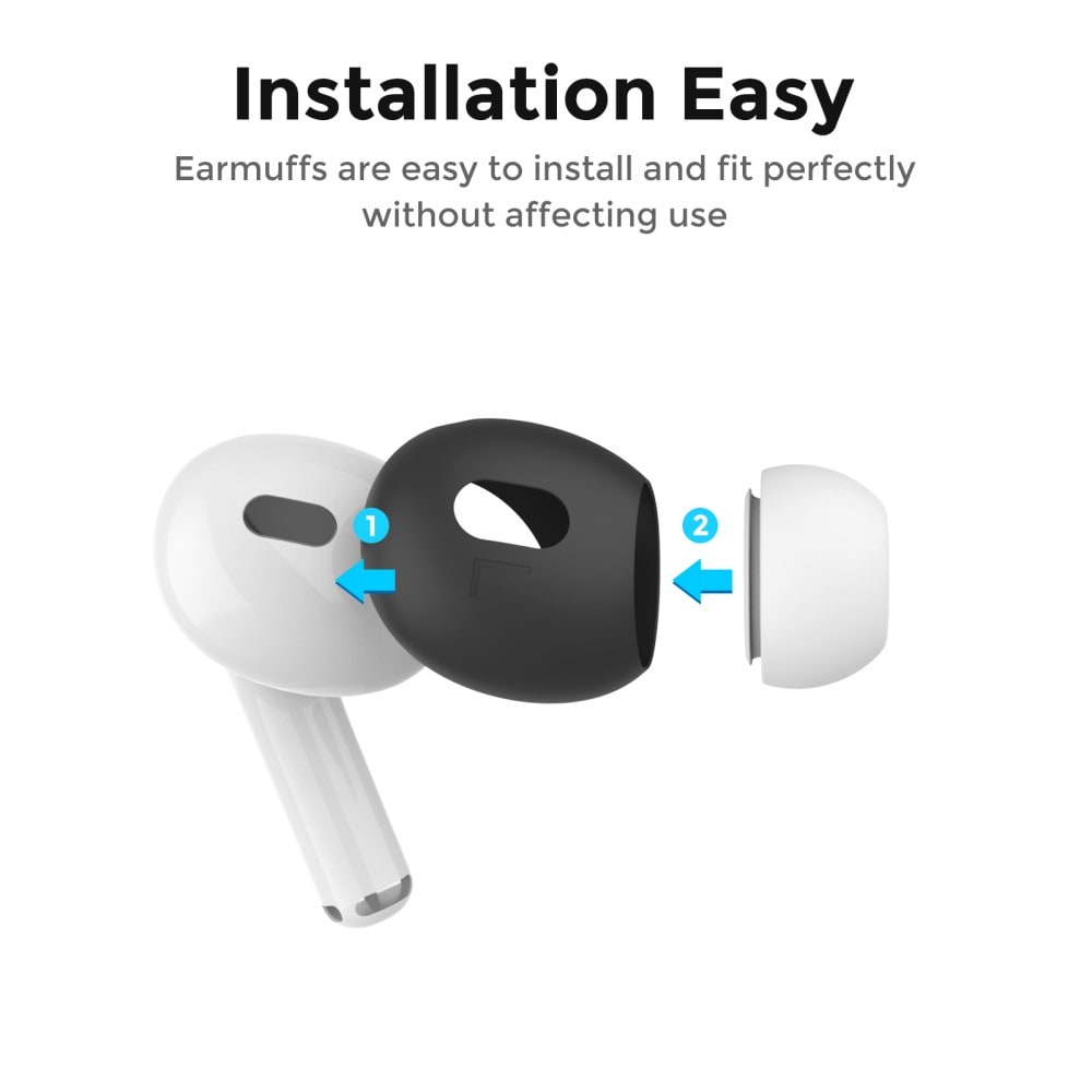 AirPods Pro 2 3-pack Ear Pads i silikon, svart