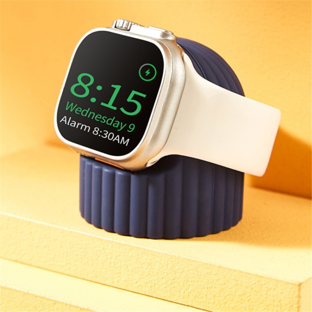 Apple Watch Laddningsställ i vågig silikon, vit