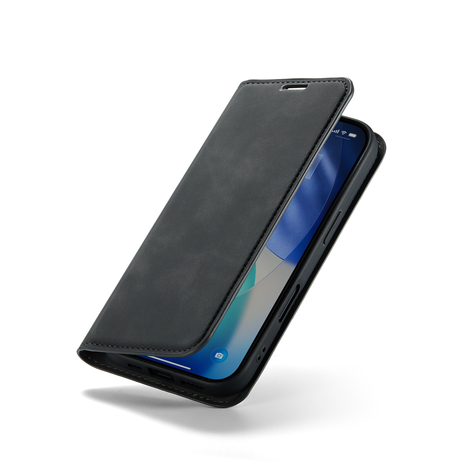 iPhone 17 Slimmat fodral med kortfack, Svart