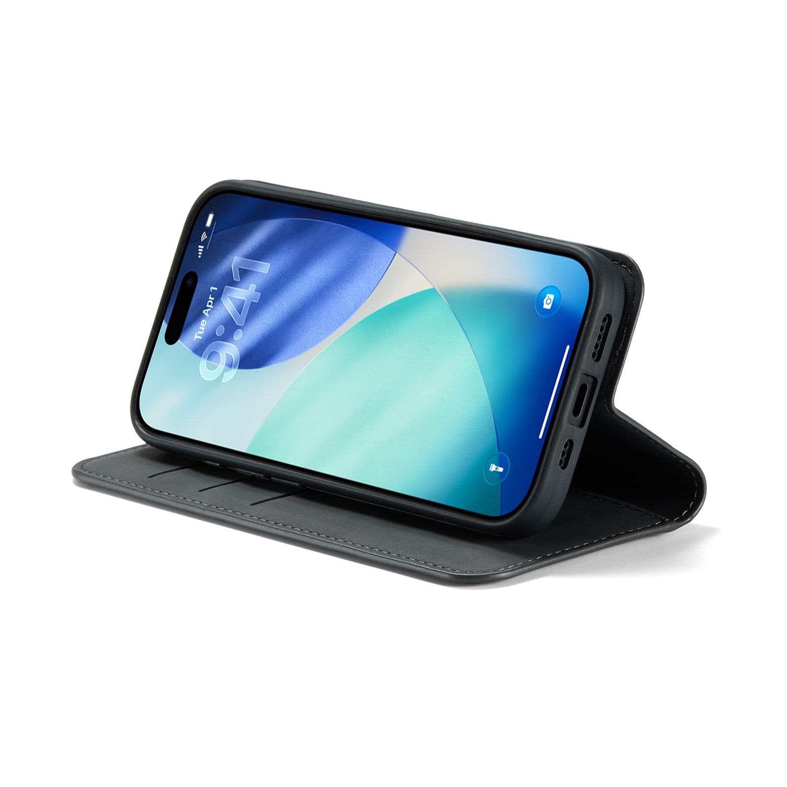 iPhone 17 Slimmat fodral med kortfack, Svart