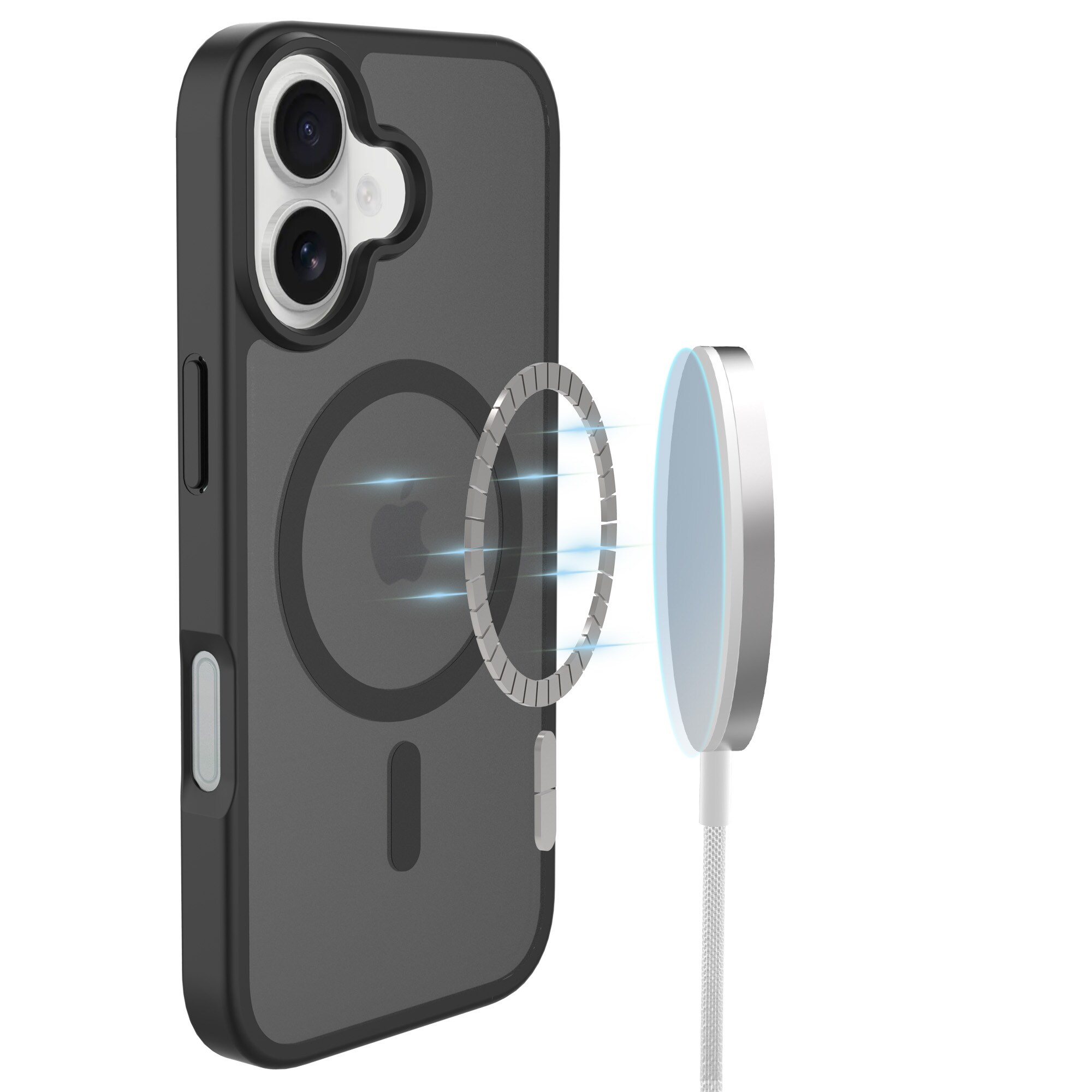 iPhone 17 Hybrid-skal Magnetisk, Frosted Black