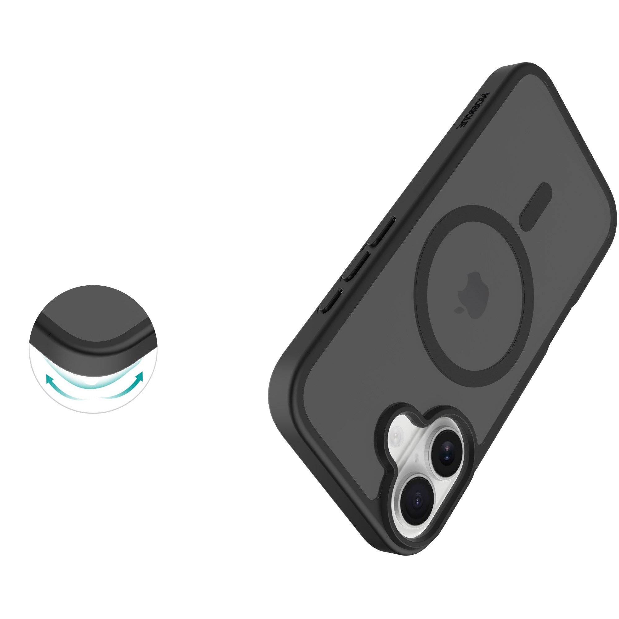 iPhone 17 Hybrid-skal Magnetisk, Frosted Black