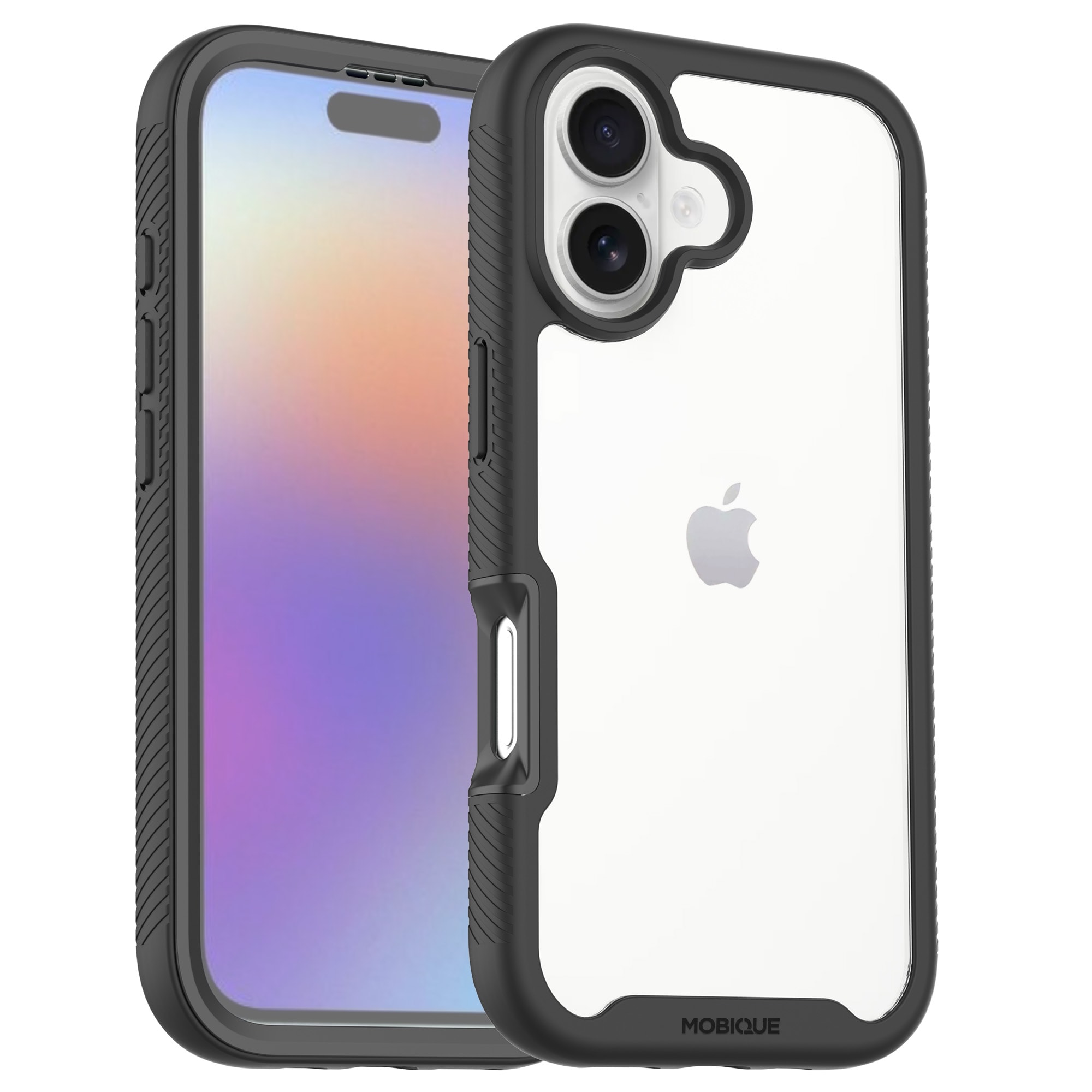 iPhone 17 Mobilskal Full Protection, Svart/transparent