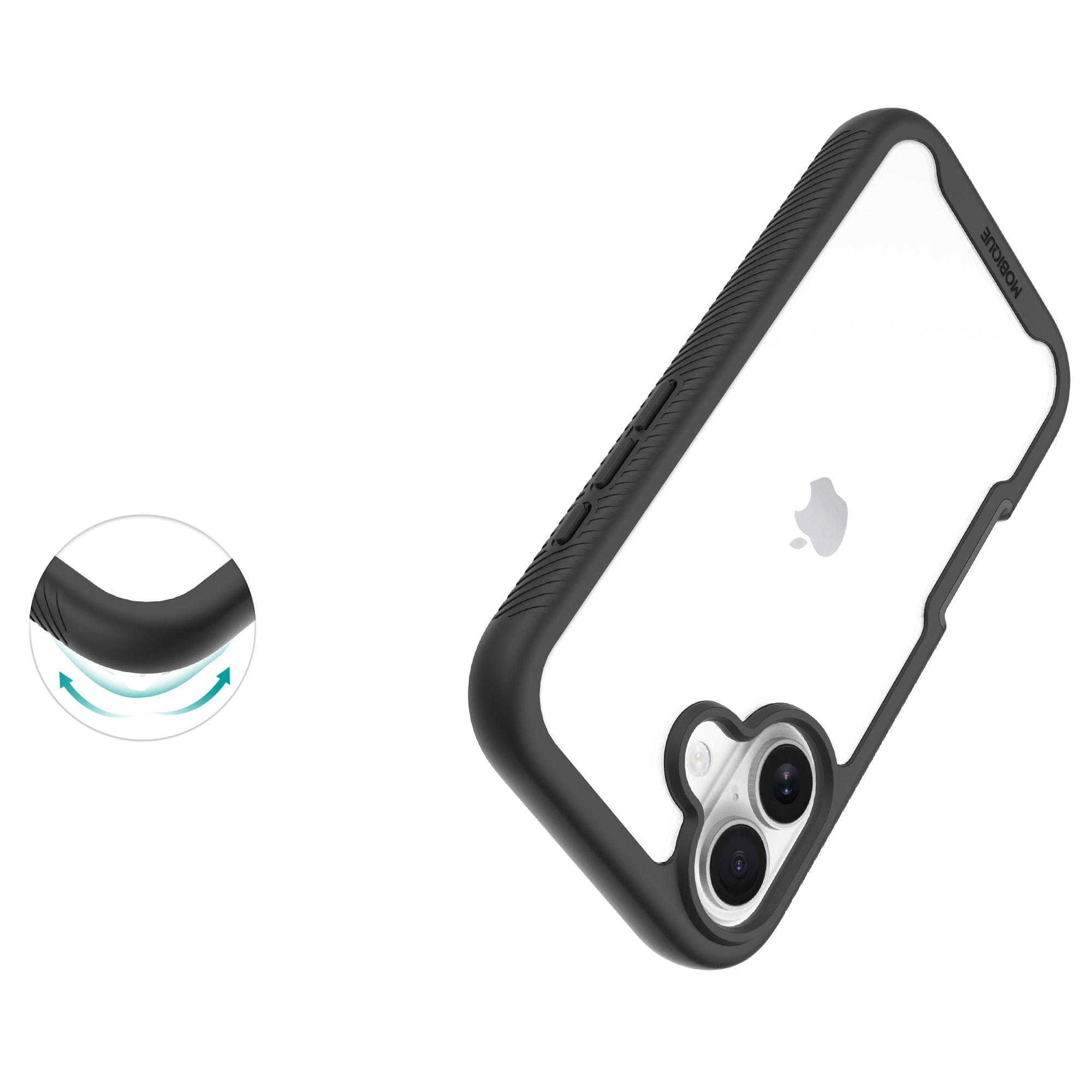 iPhone 17 Mobilskal Full Protection, Svart/transparent