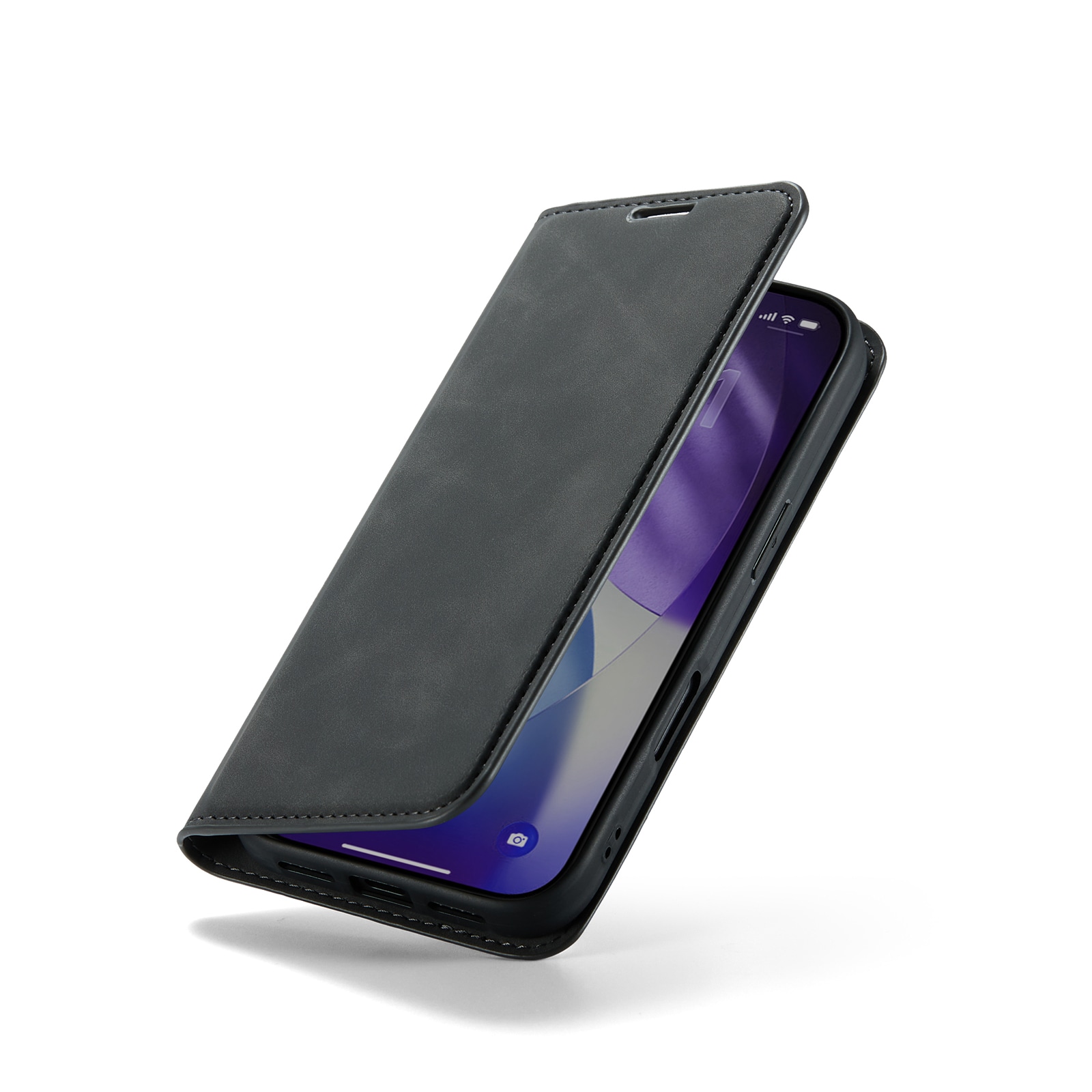 iPhone 17 Pro Max Slimmat fodral med kortfack, Svart