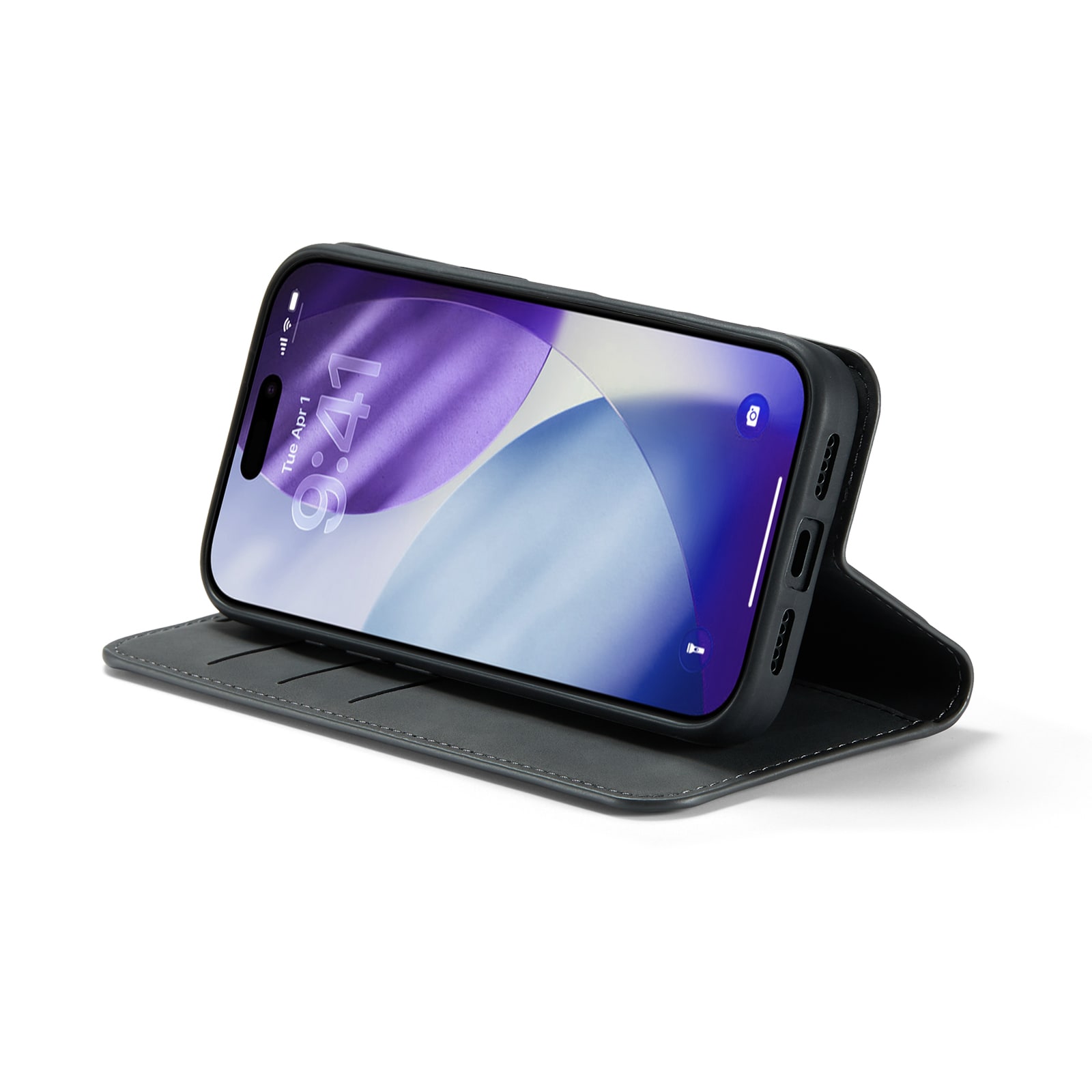 iPhone 17 Pro Max Slimmat fodral med kortfack, Svart