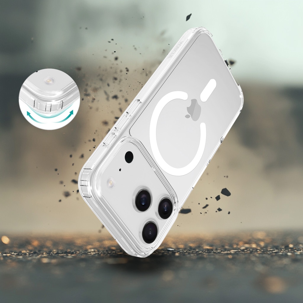 iPhone 17 Pro Max MagSafe Hybrid-skal, Genomskinlig