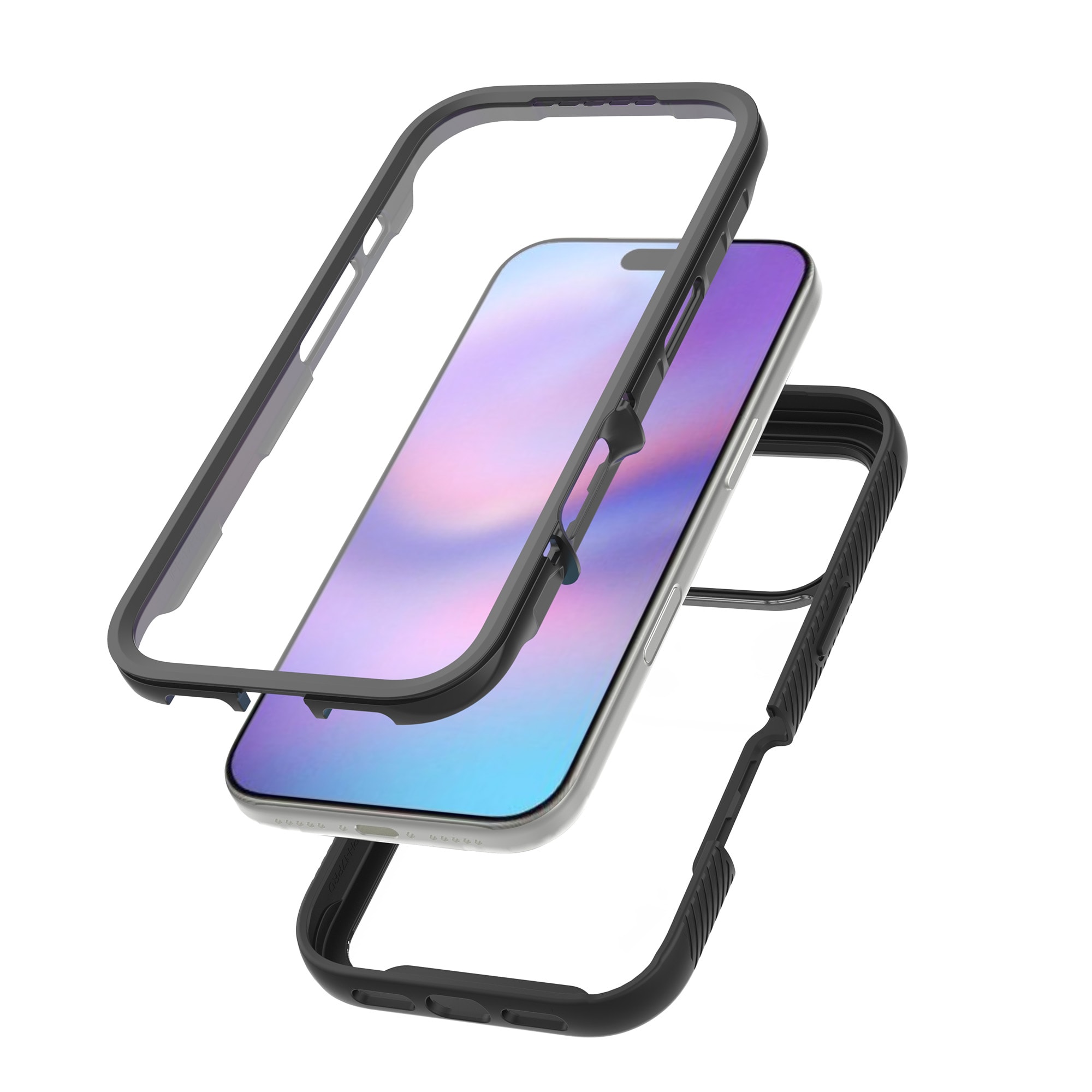 iPhone 17 Pro Mobilskal Full Protection, Svart/transparent