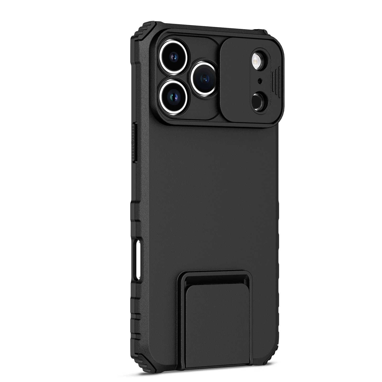 iPhone 17 Pro Skal med Kickstand & Kameraskydd, Svart
