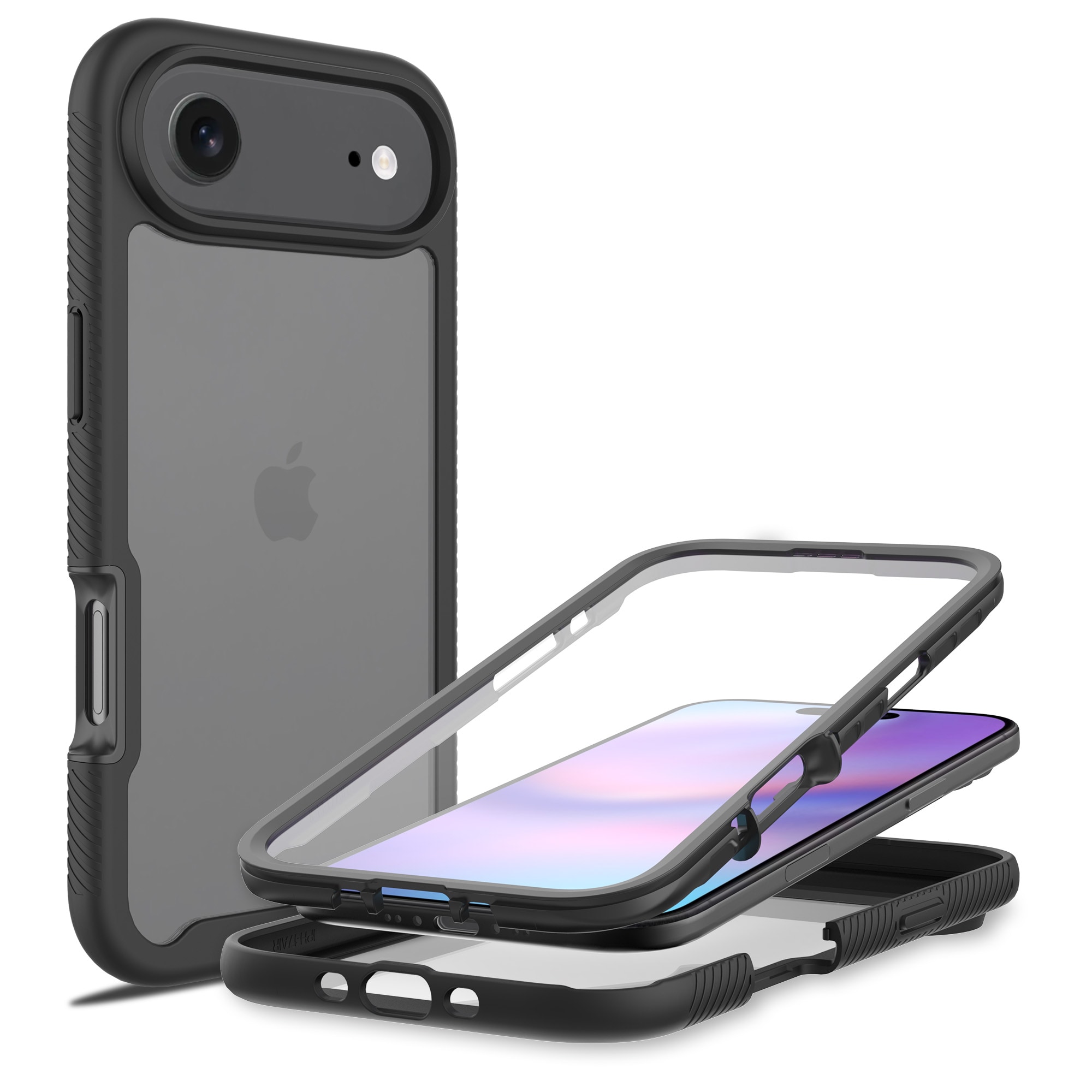 iPhone 17 Air Mobilskal Full Protection, Svart/transparent