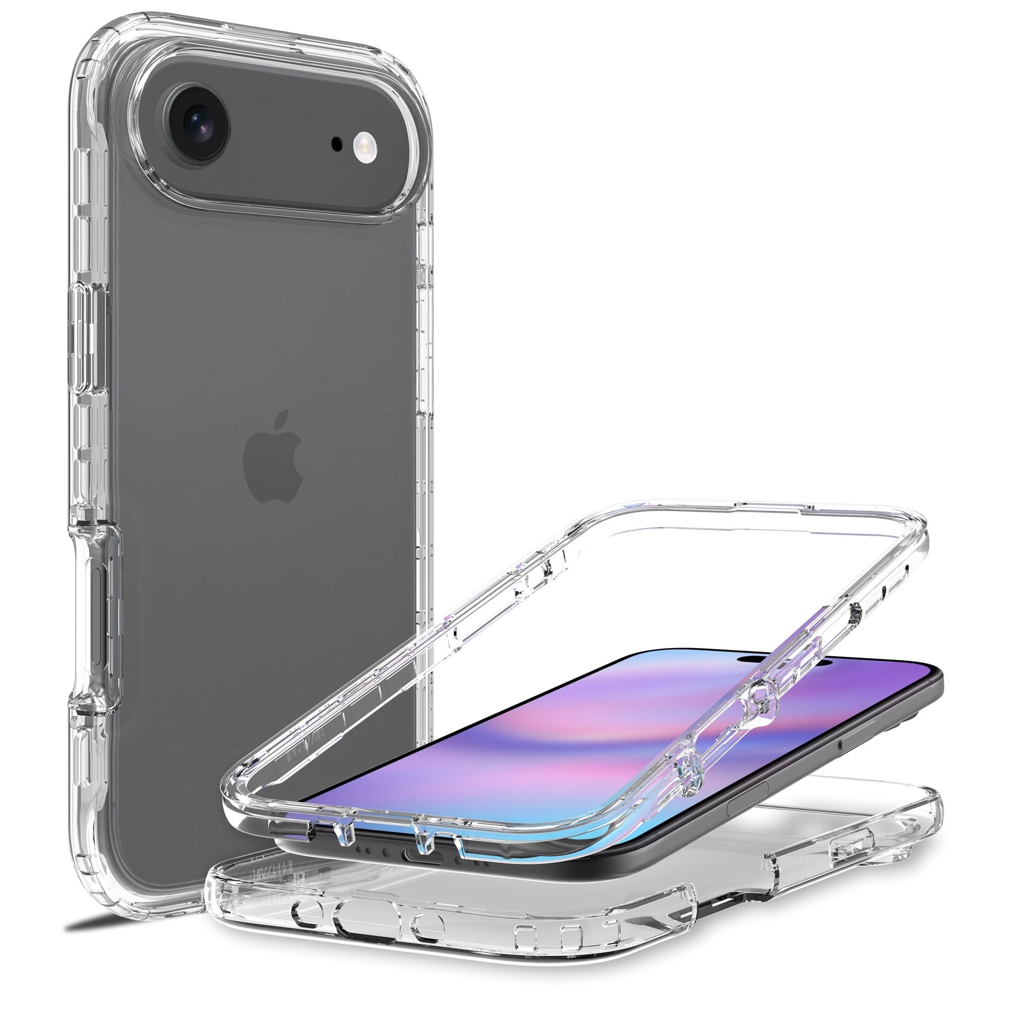 iPhone 17 Air Stöttåligt mobilskal med skyddsram Genomskinlig