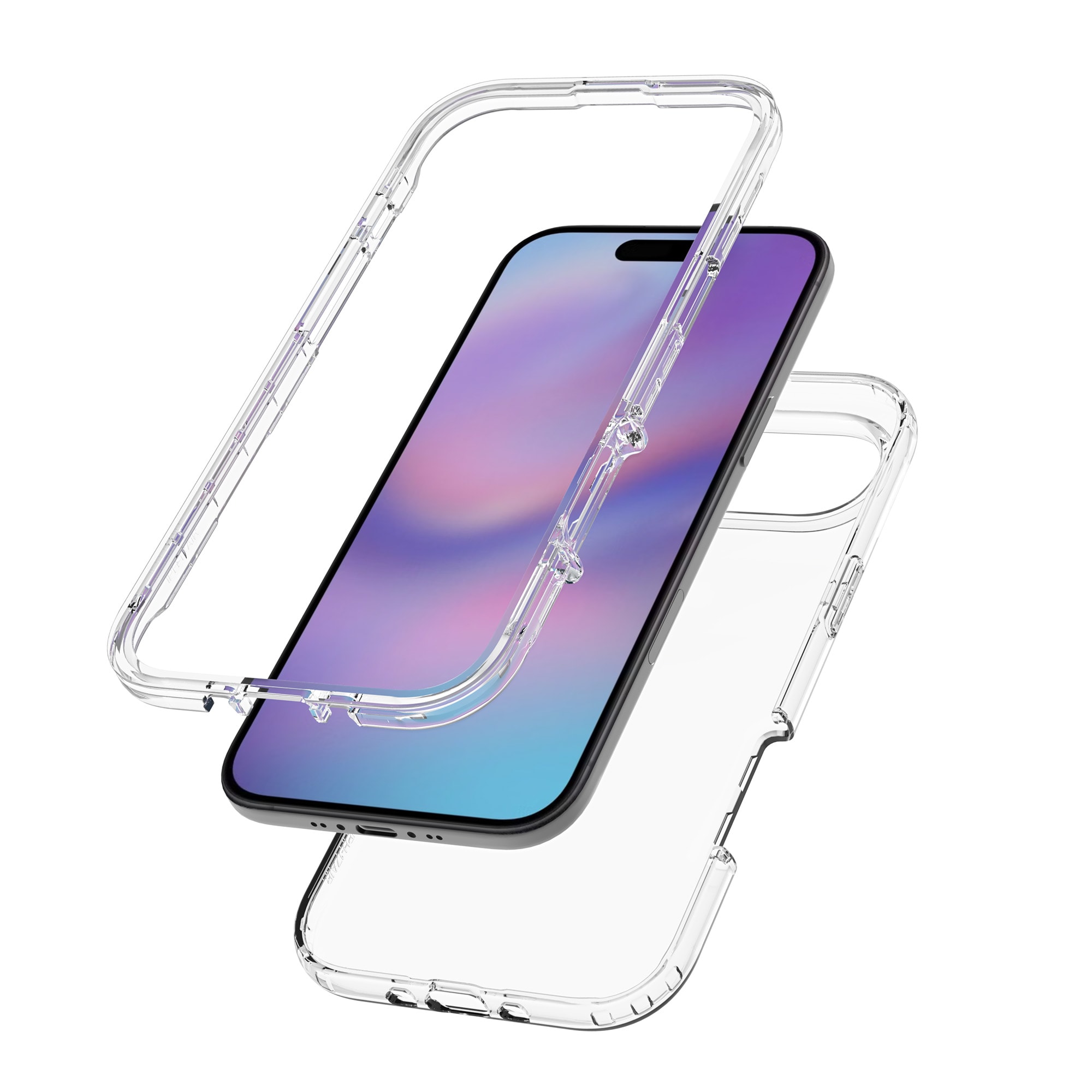 iPhone 17 Air Stöttåligt mobilskal med skyddsram Genomskinlig
