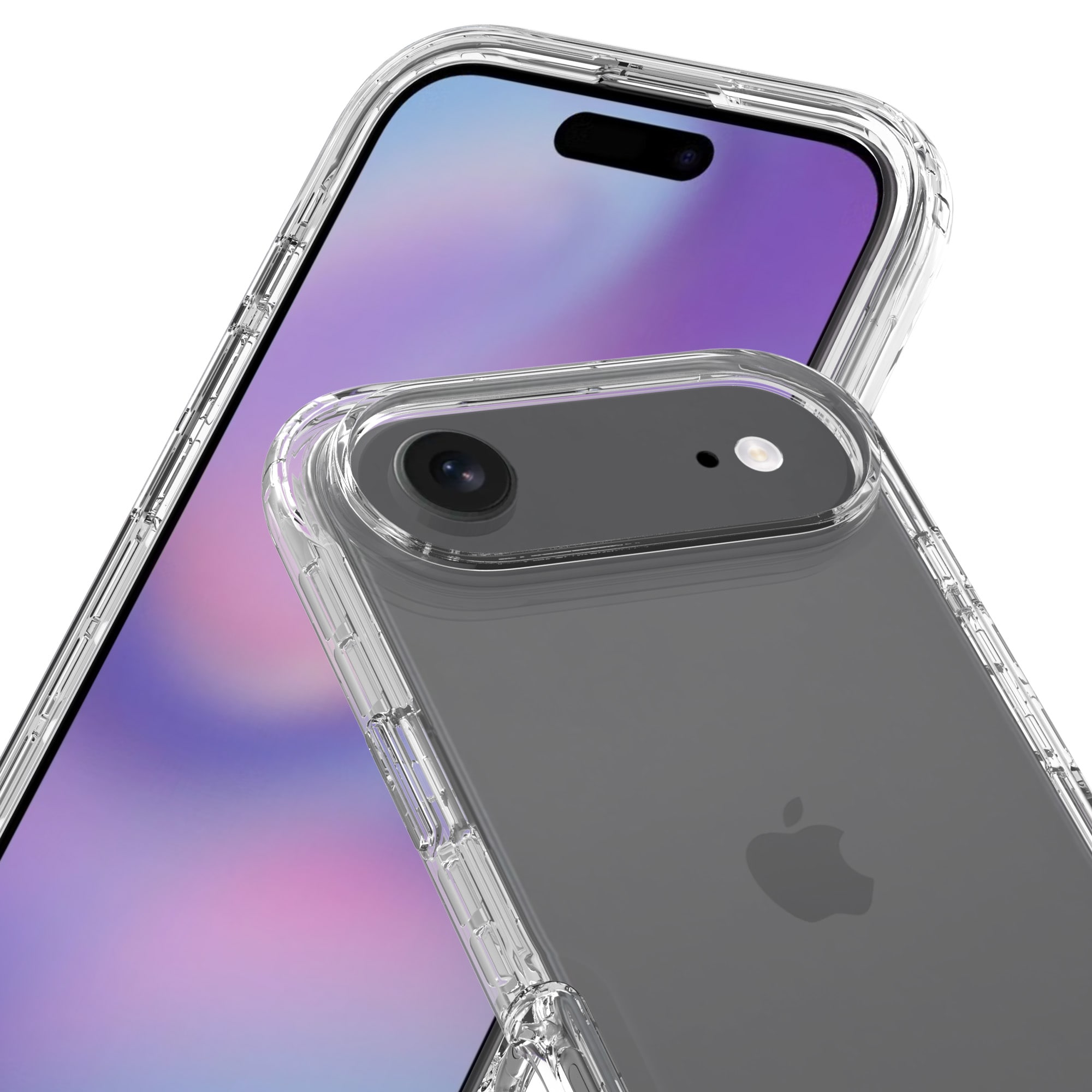 iPhone 17 Air Stöttåligt mobilskal med skyddsram Genomskinlig