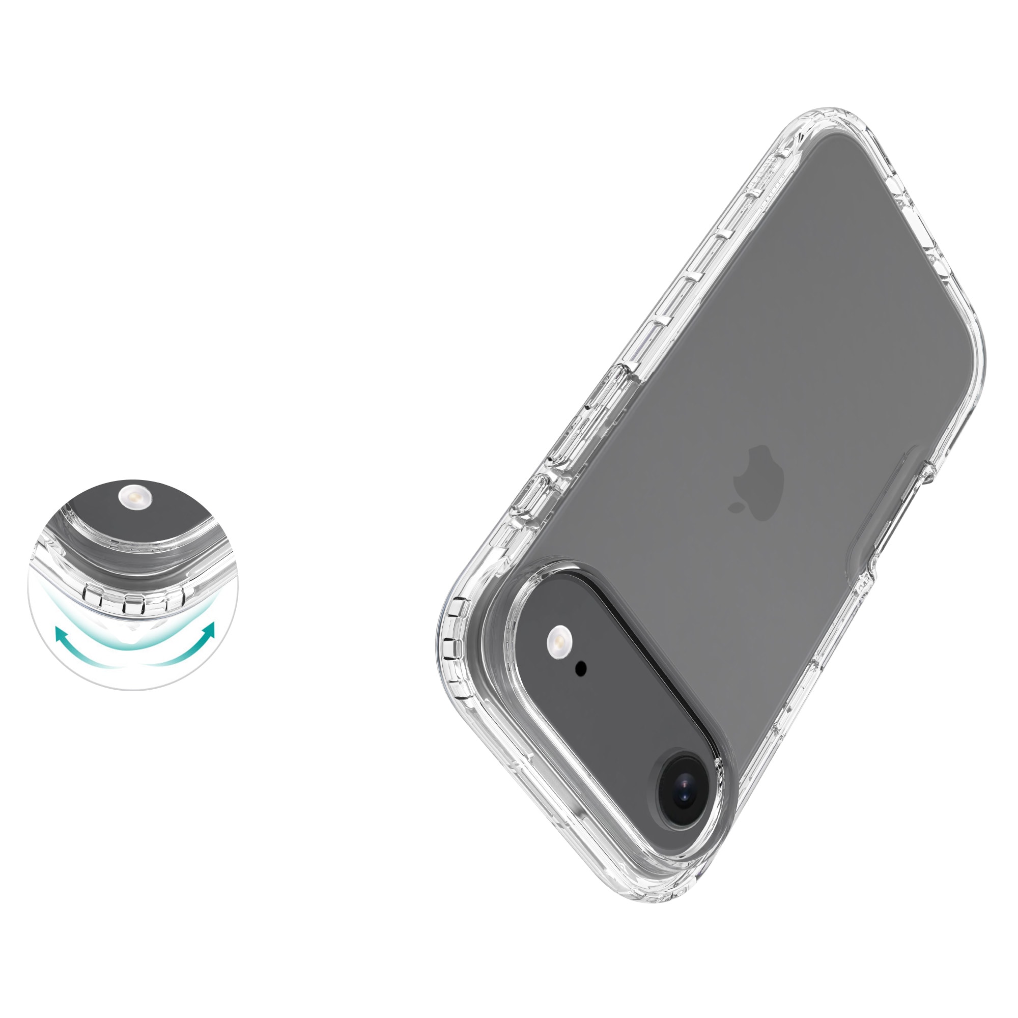 iPhone 17 Air Stöttåligt mobilskal med skyddsram Genomskinlig