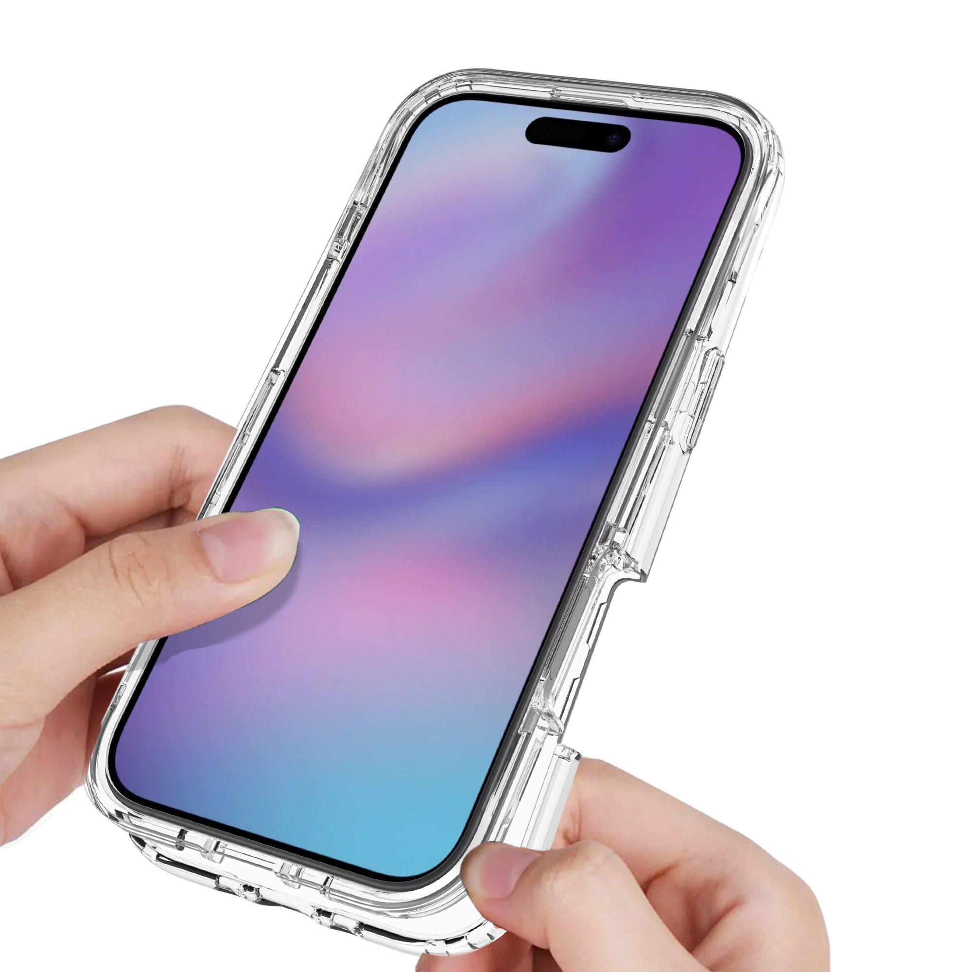 iPhone 17 Air Stöttåligt mobilskal med skyddsram Genomskinlig