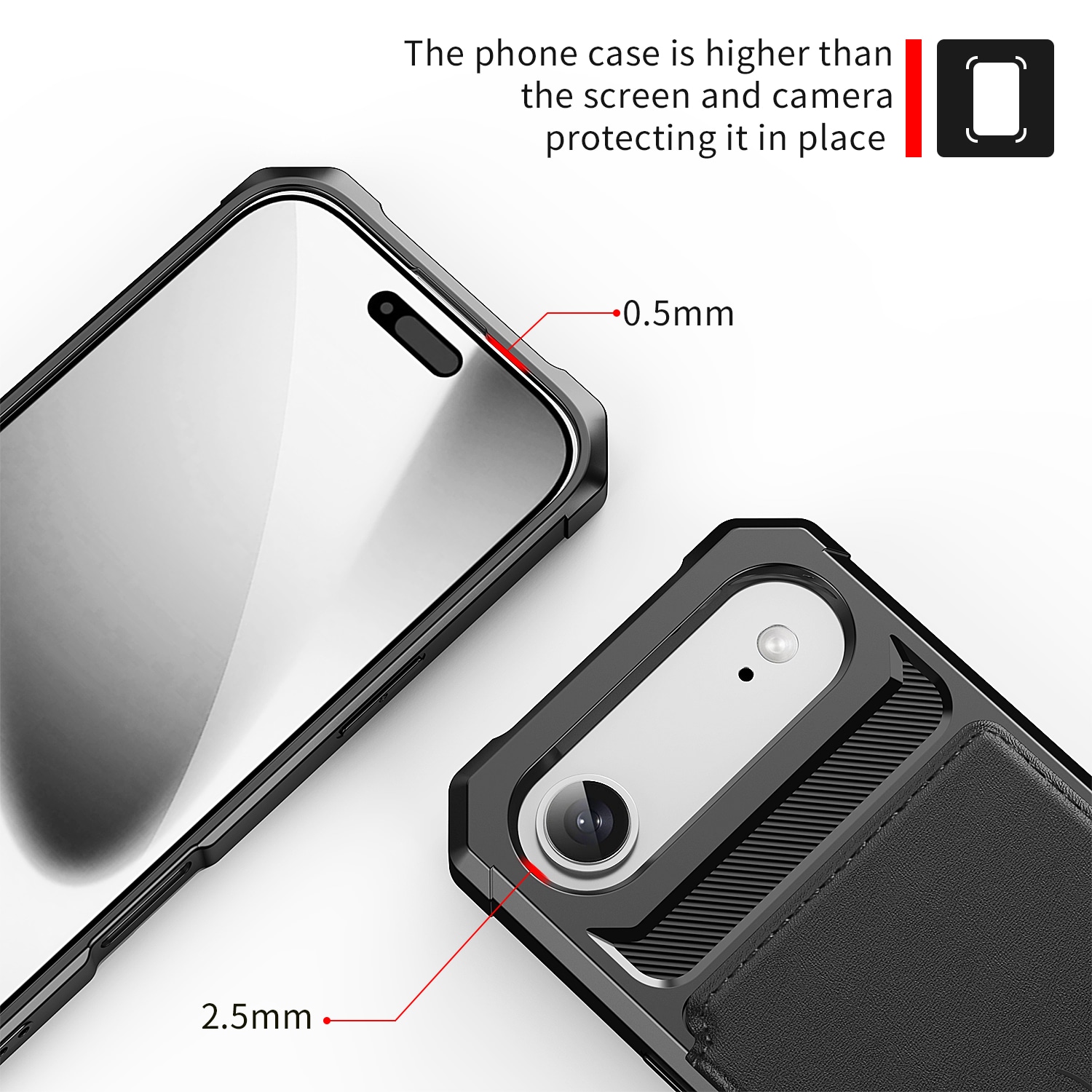 iPhone Air Stöttåligt Mobilskal med Plånbok, Svart