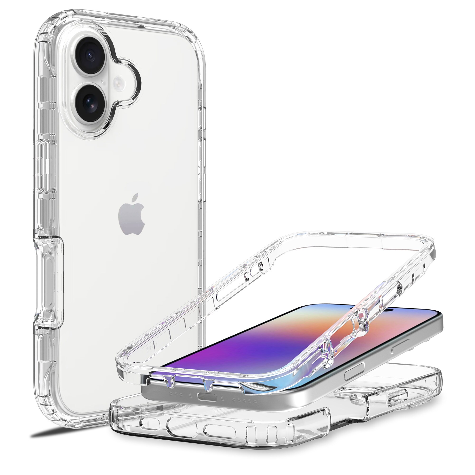 iPhone 17 Stöttåligt mobilskal med skyddsram, Genomskinlig