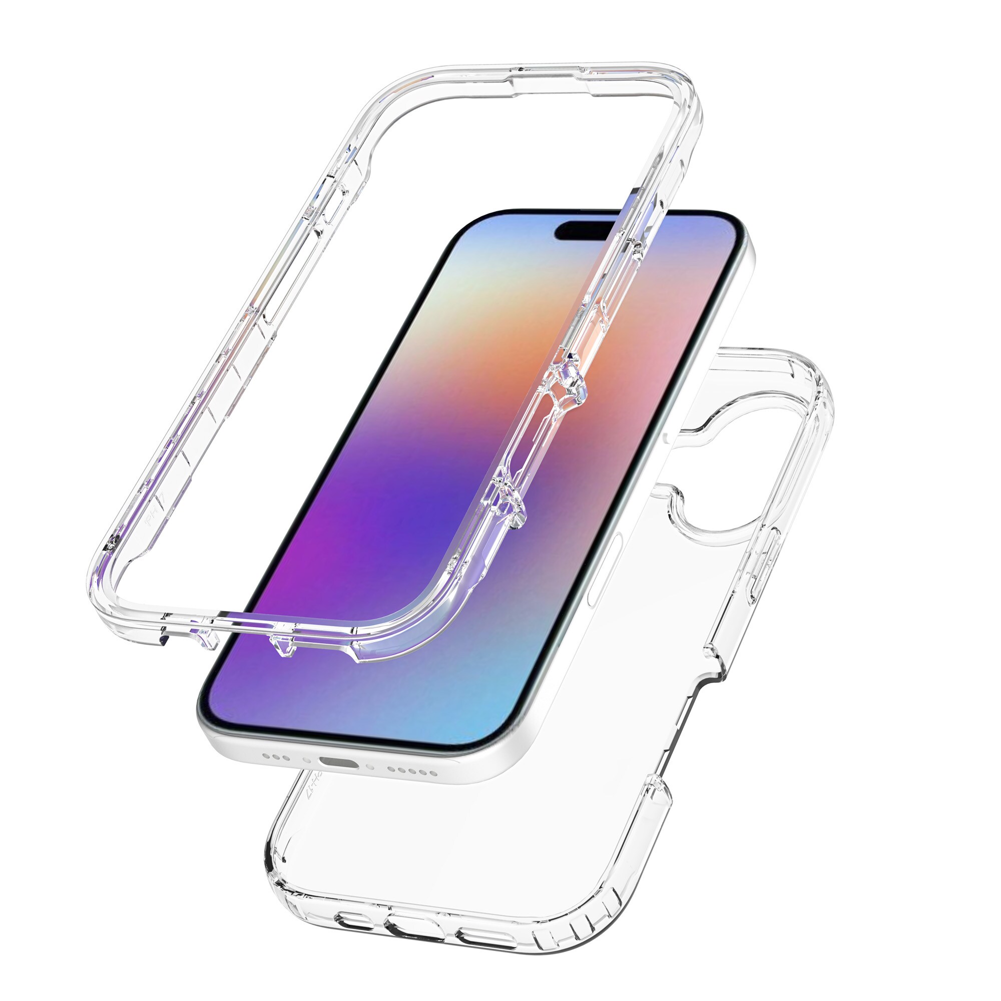 iPhone 17 Stöttåligt mobilskal med skyddsram, Genomskinlig