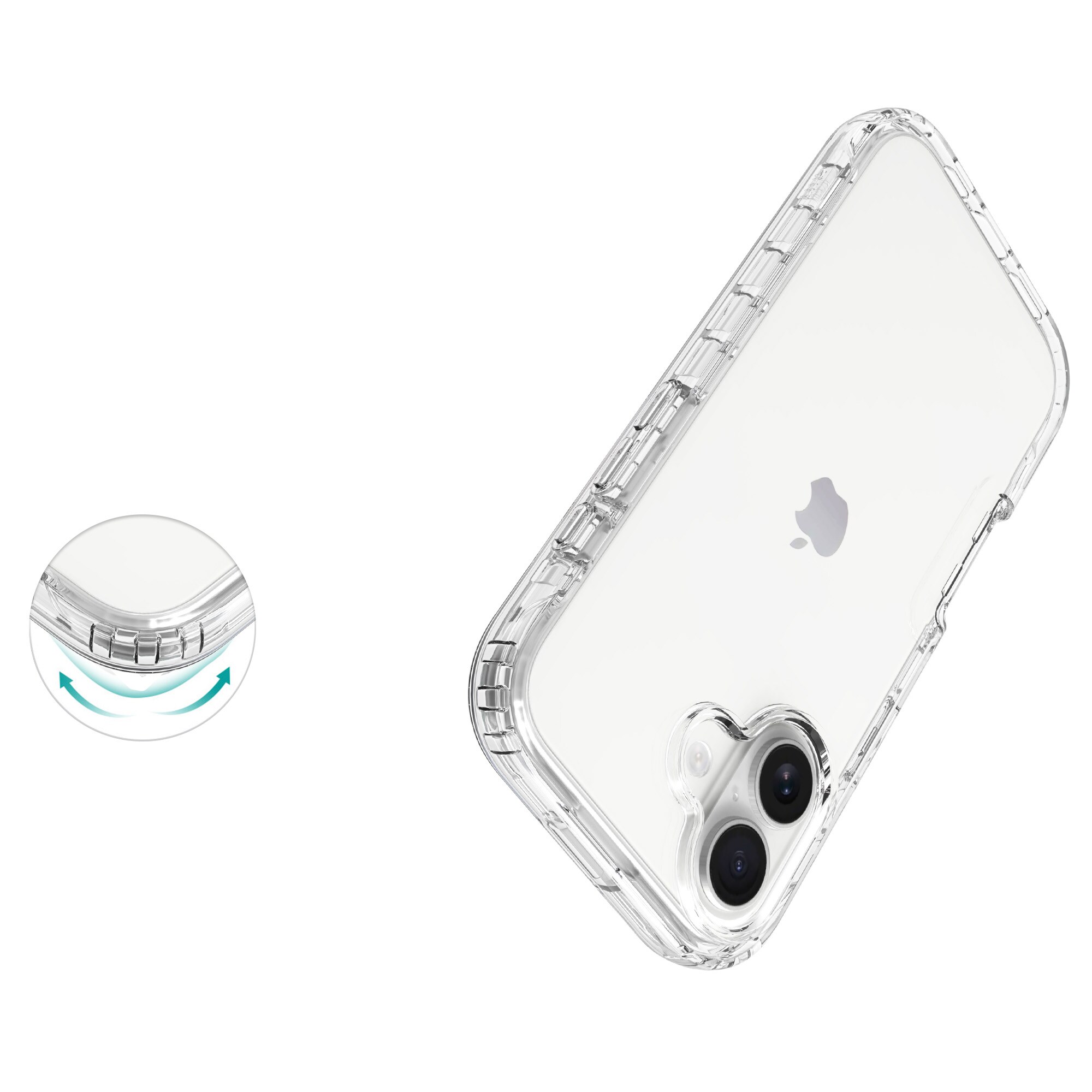 iPhone 17 Stöttåligt mobilskal med skyddsram, Genomskinlig
