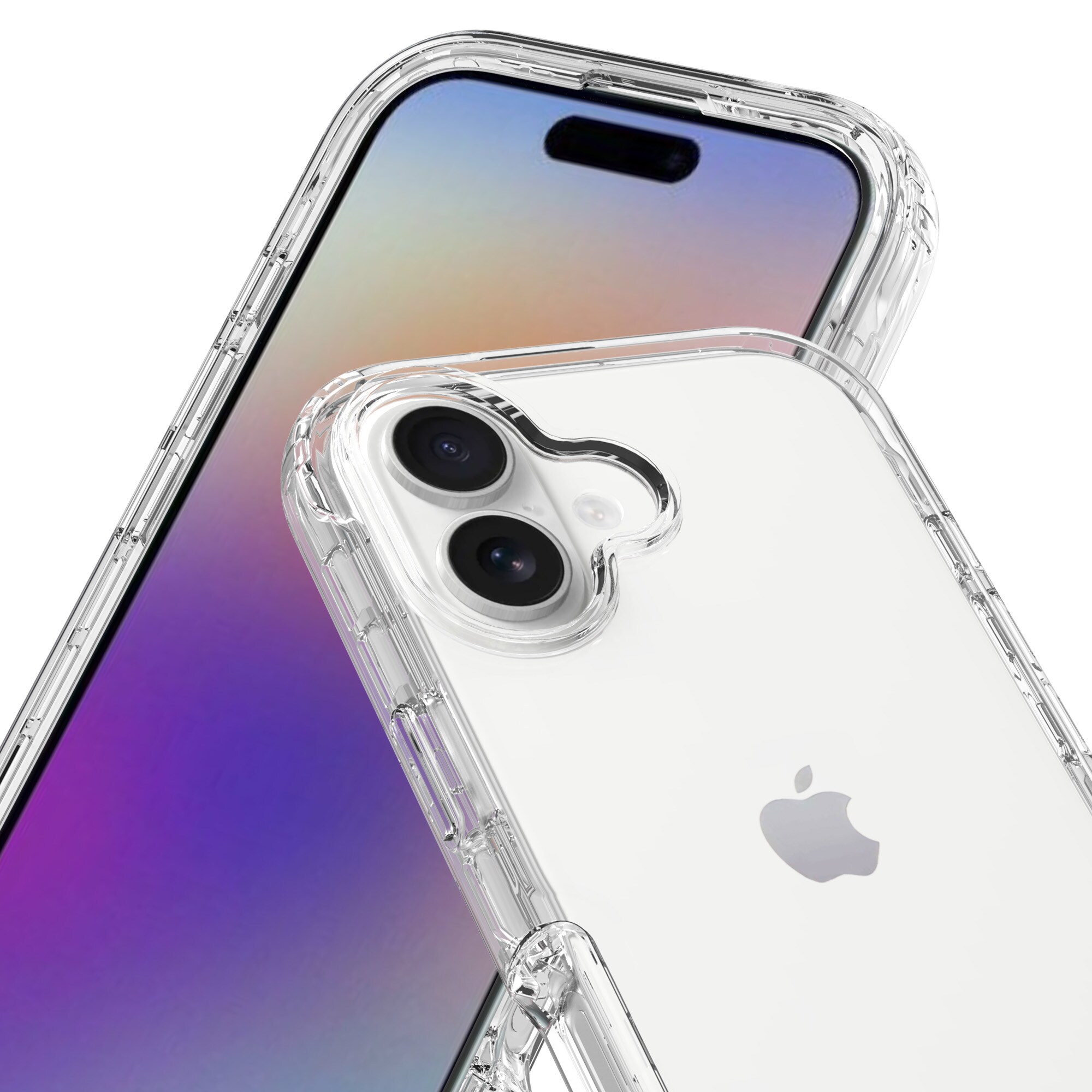iPhone 17 Stöttåligt mobilskal med skyddsram, Genomskinlig