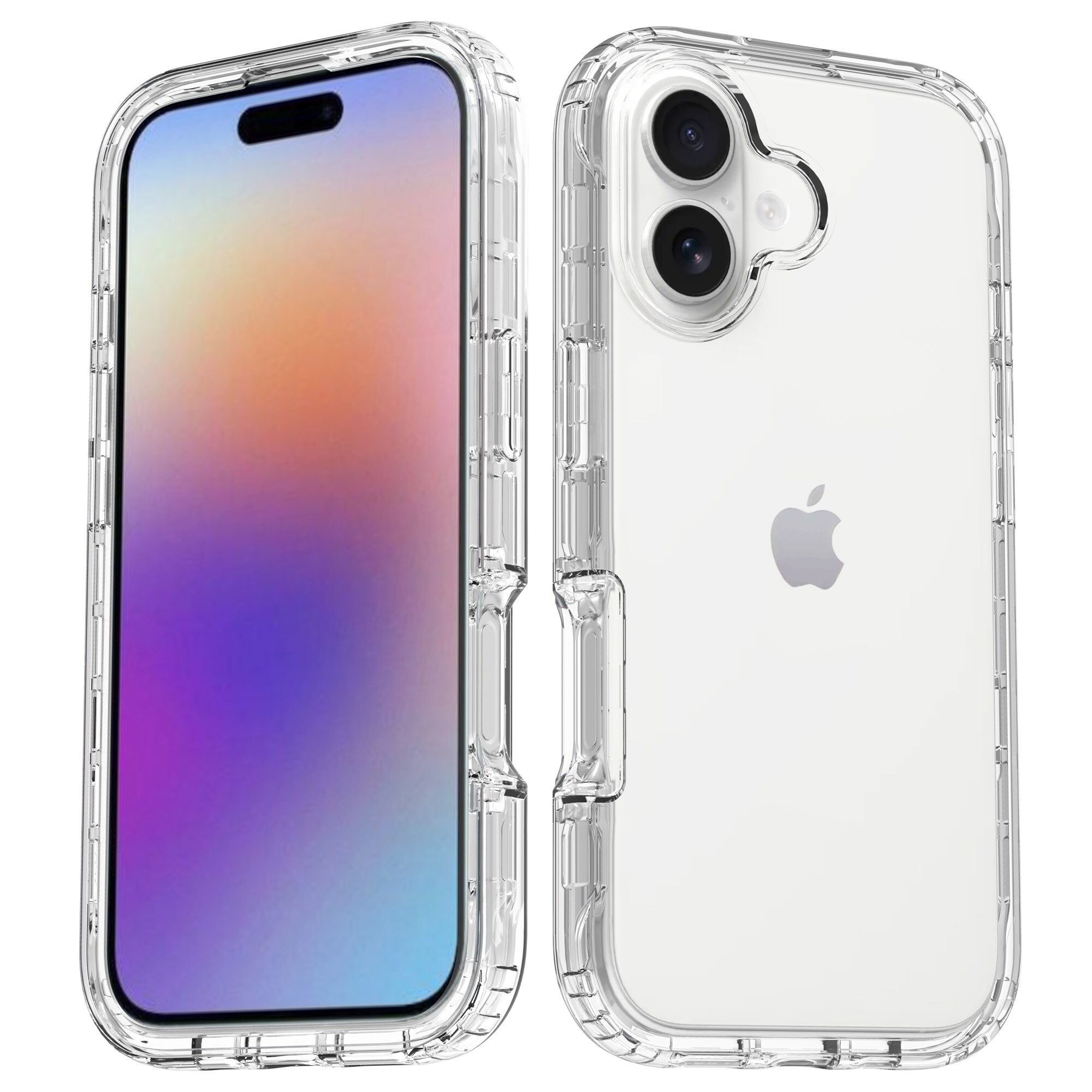 iPhone 17 Stöttåligt mobilskal med skyddsram, Genomskinlig