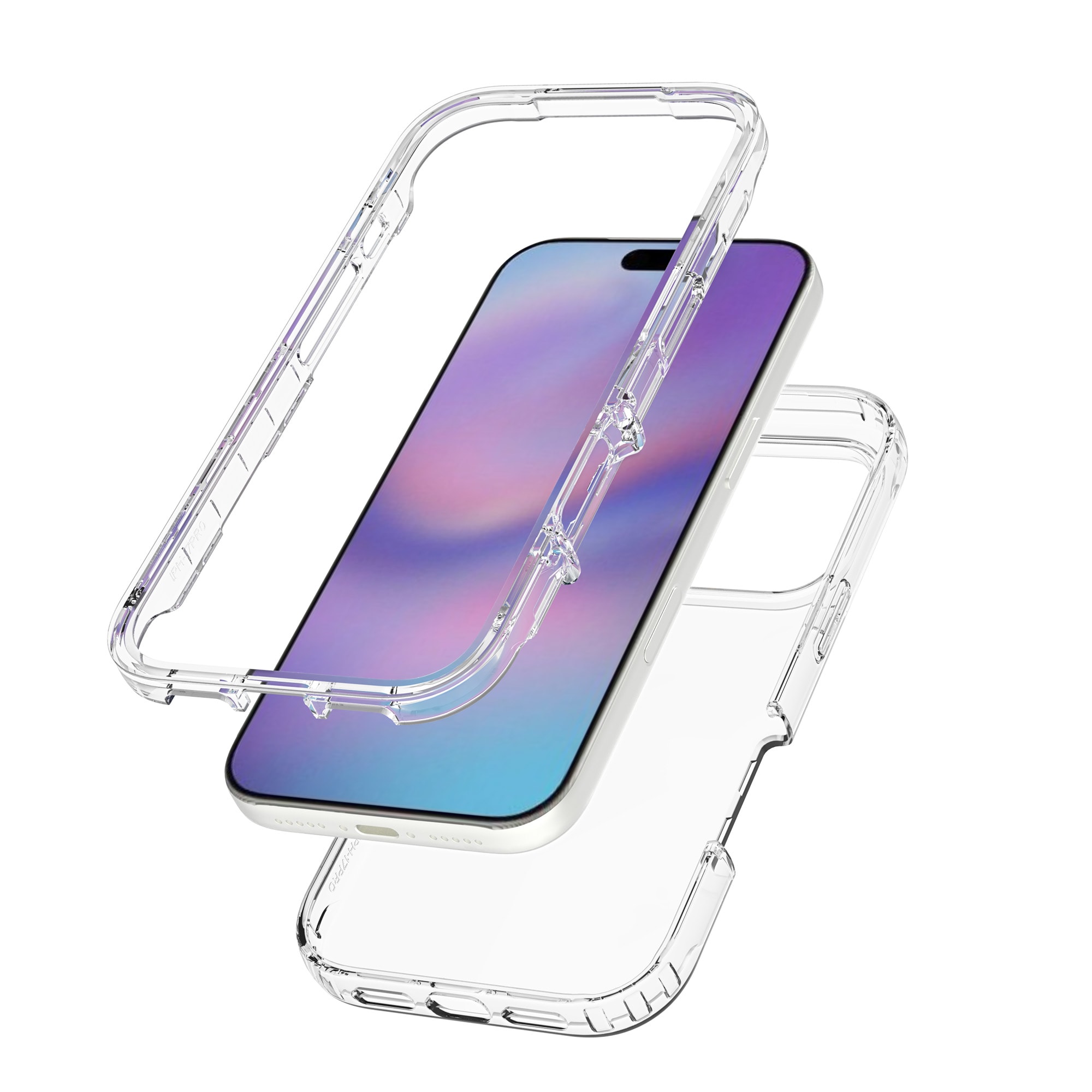 iPhone 17 Pro Max Stöttåligt mobilskal med skyddsram, Genomskinlig
