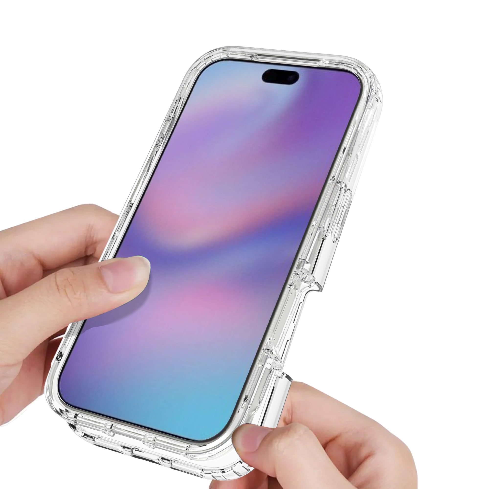 iPhone 17 Pro Max Stöttåligt mobilskal med skyddsram, Genomskinlig