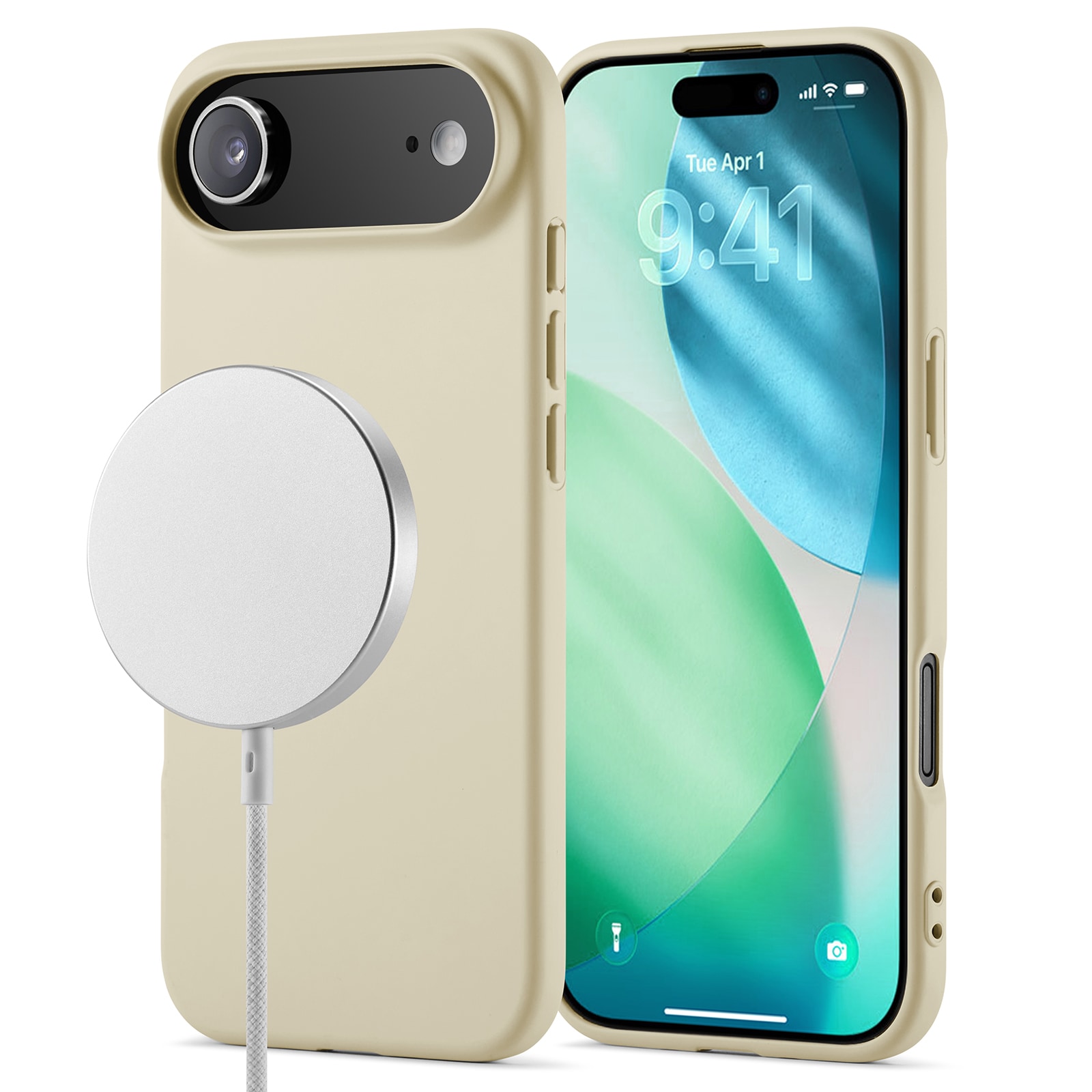 iPhone 17 Air MagSafe Mobilskal i TPU, Beige