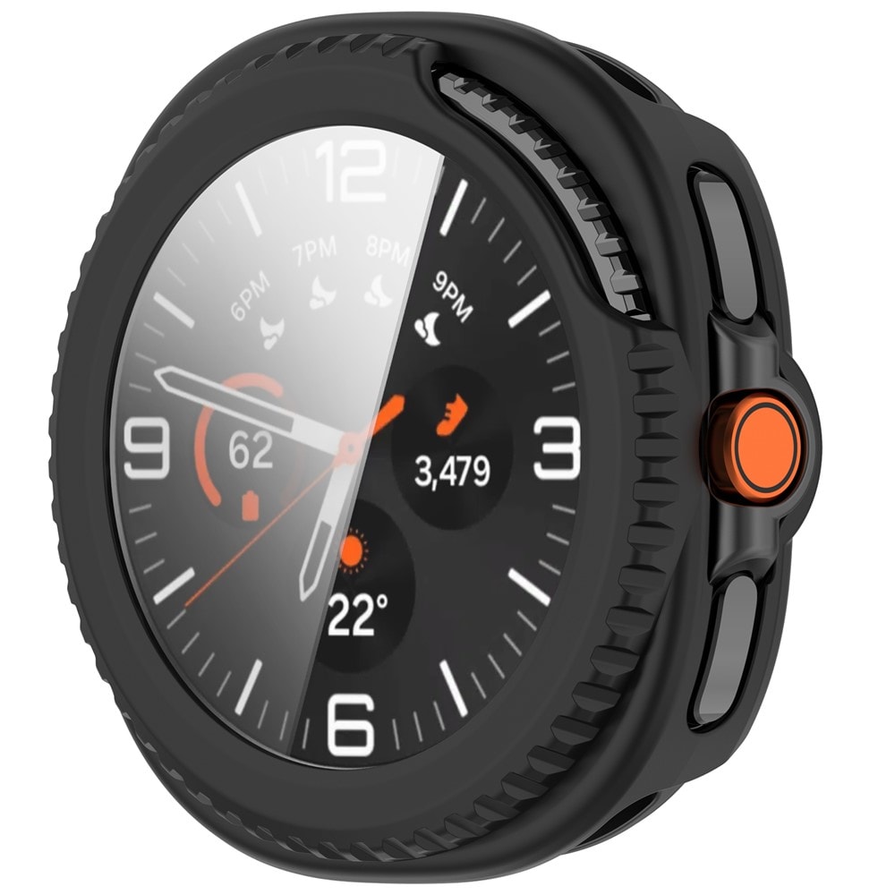 Samsung Galaxy Watch 8 Classic Heltäckande skal med inbyggt skärmskydd, Svart