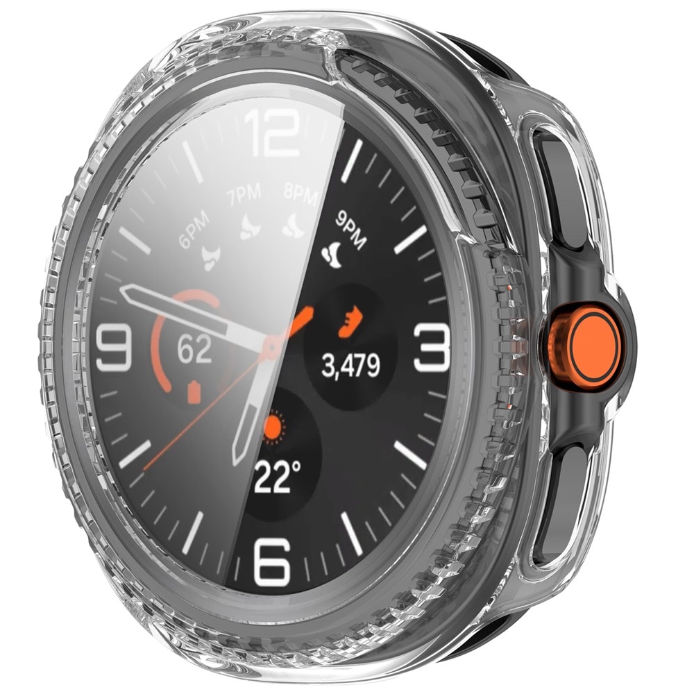 Samsung Galaxy Watch 8 Classic Heltäckande skal med inbyggt skärmskydd, Genomskinlig